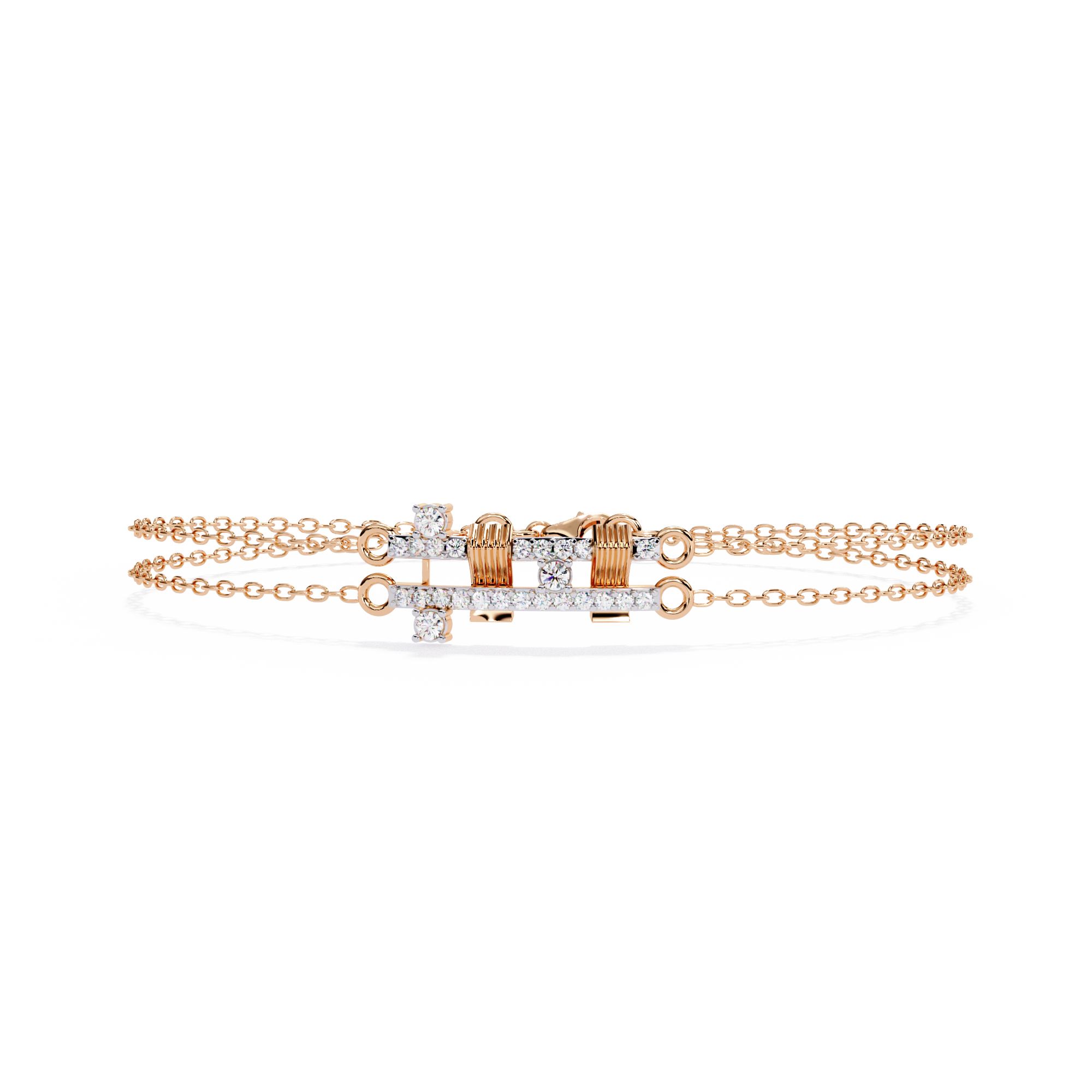 Solitairekart 0.27ct Dual Cross Natural Diamond Bracelet-HI Color, VS-SI Clarity
