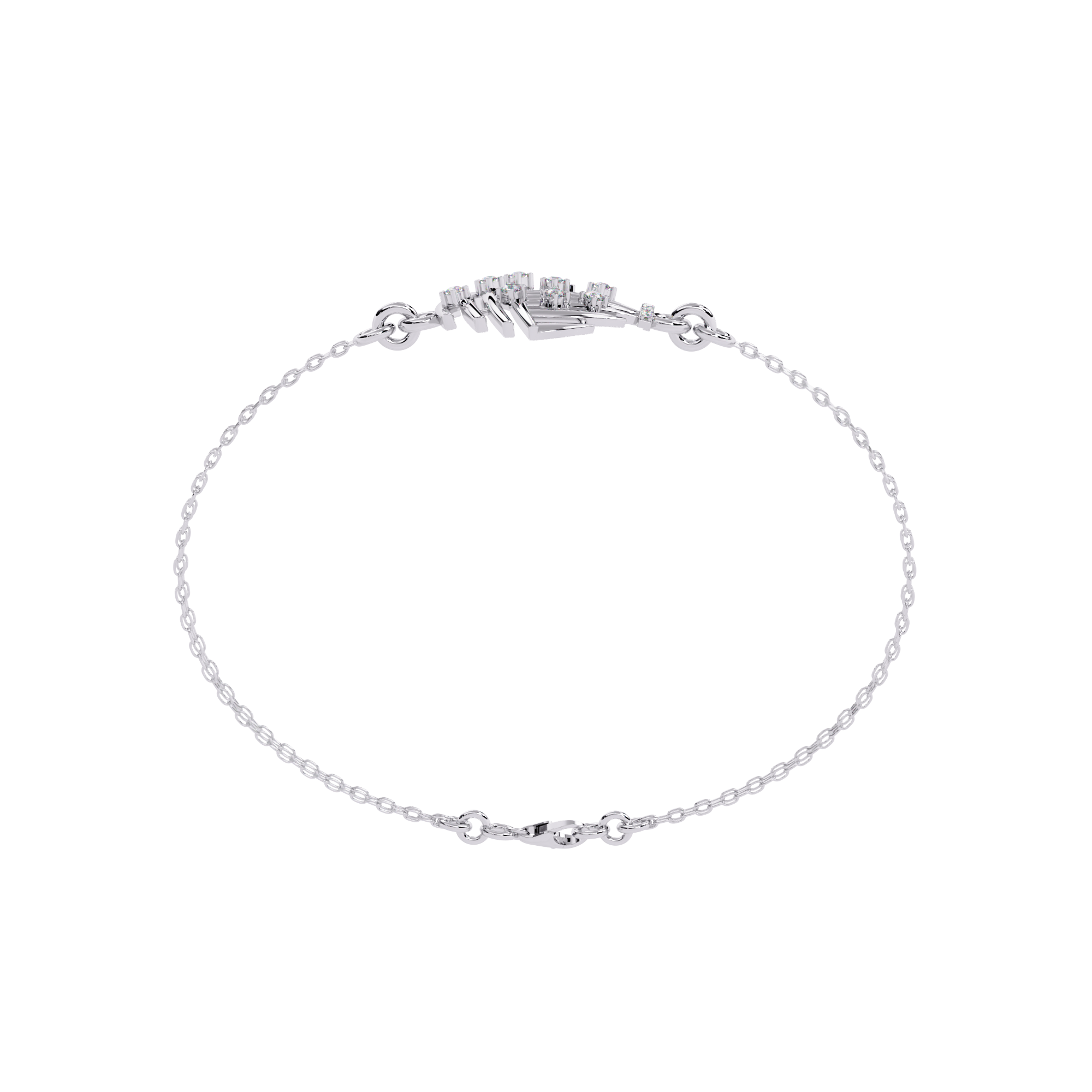 Solitairekart 0.13ct Galactic Cascade Natural Diamond Bracelet-HI Color, VS-SI Clarity