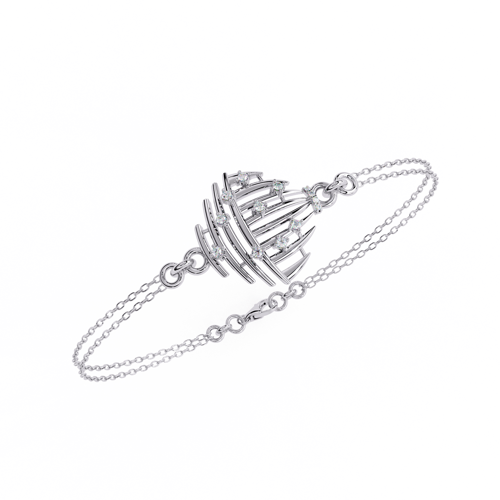 Solitairekart 0.13ct Galactic Cascade Natural Diamond Bracelet-HI Color, VS-SI Clarity