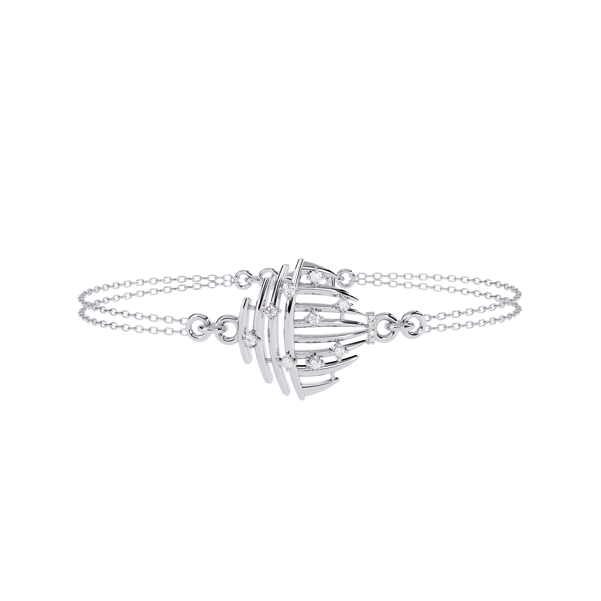 Solitairekart 0.13ct Galactic Cascade Natural Diamond Bracelet-HI Color, VS-SI Clarity