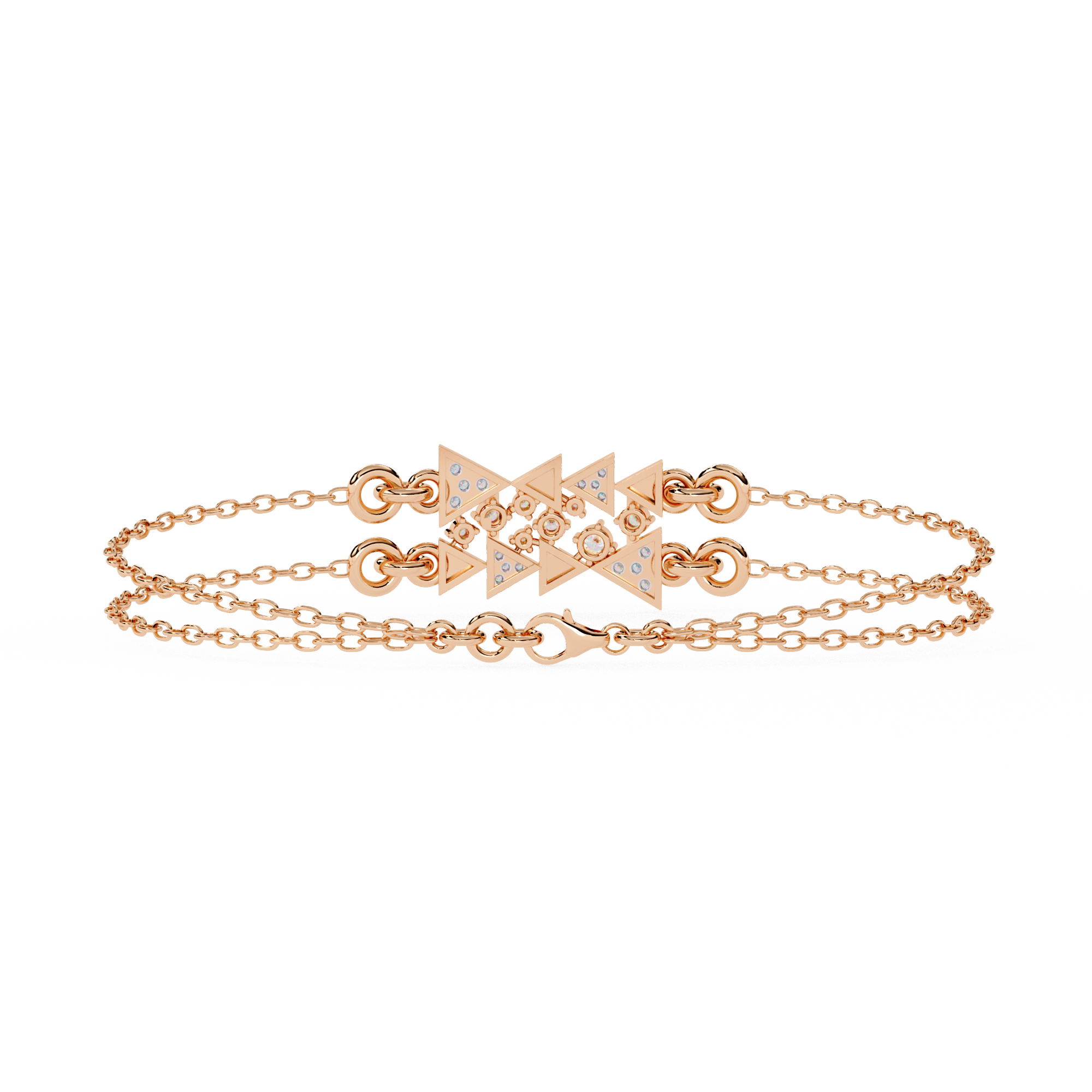 Solitairekart 0.29ct Tri-Angle Natural Diamond Bracelet-HI Color, VS-SI Clarity