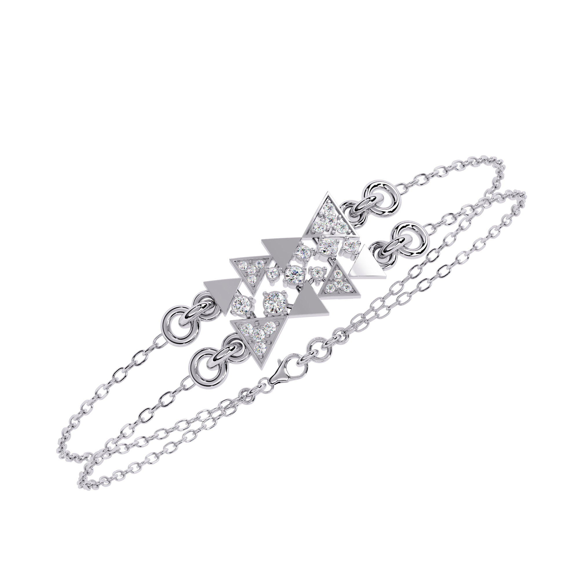 Solitairekart 0.29ct Tri-Angle Natural Diamond Bracelet-HI Color, VS-SI Clarity