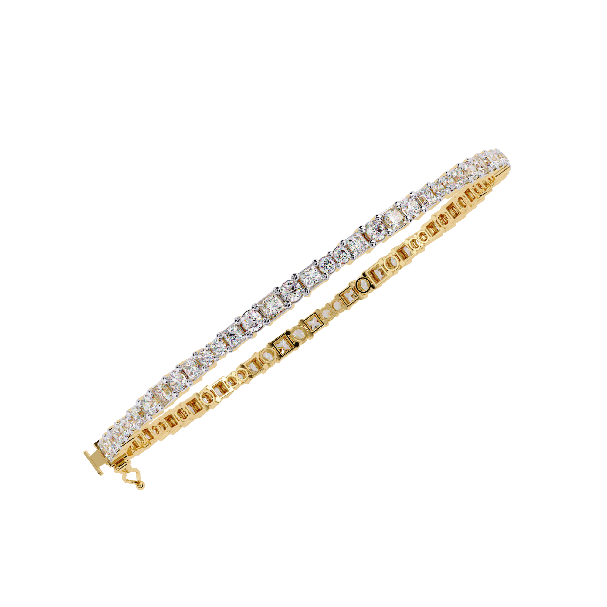 Solitairekart 2.05ct Golden Classic Natural Diamond Tennis Bracelet-HI Color, VS-SI Clarity
