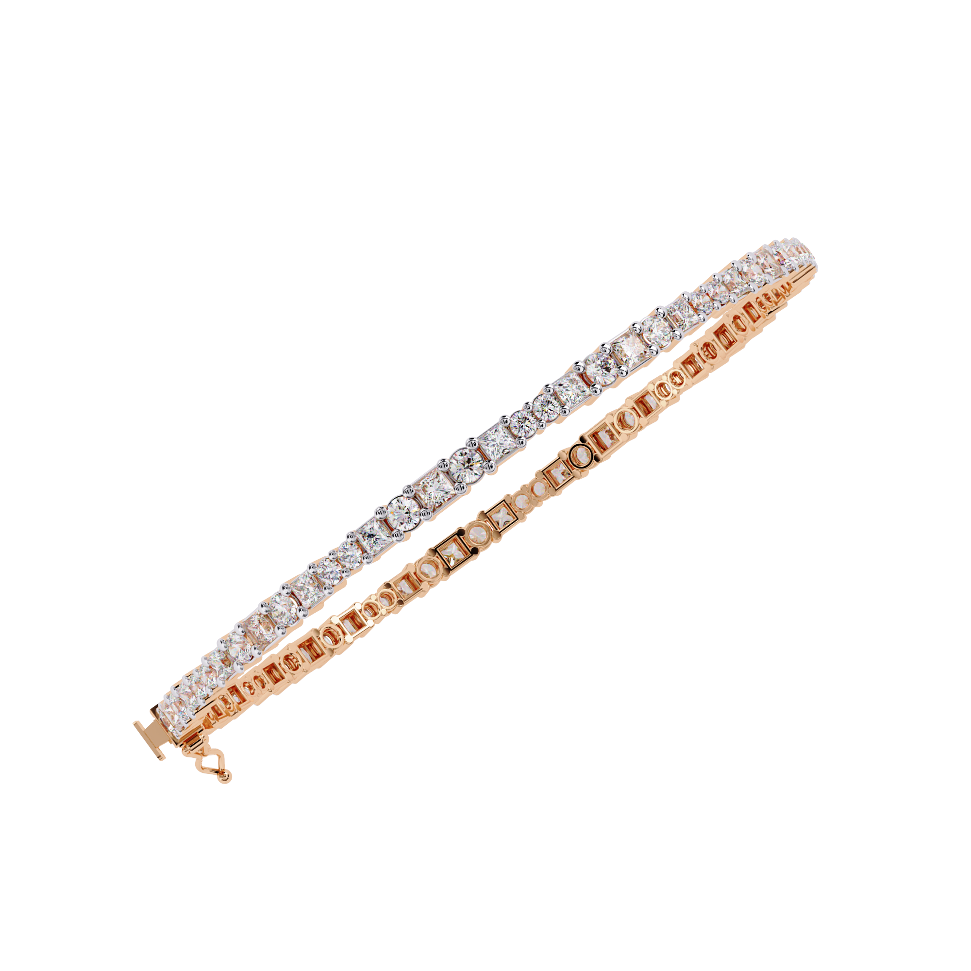 Solitairekart 2.05ct Golden Classic Natural Diamond Tennis Bracelet-HI Color, VS-SI Clarity