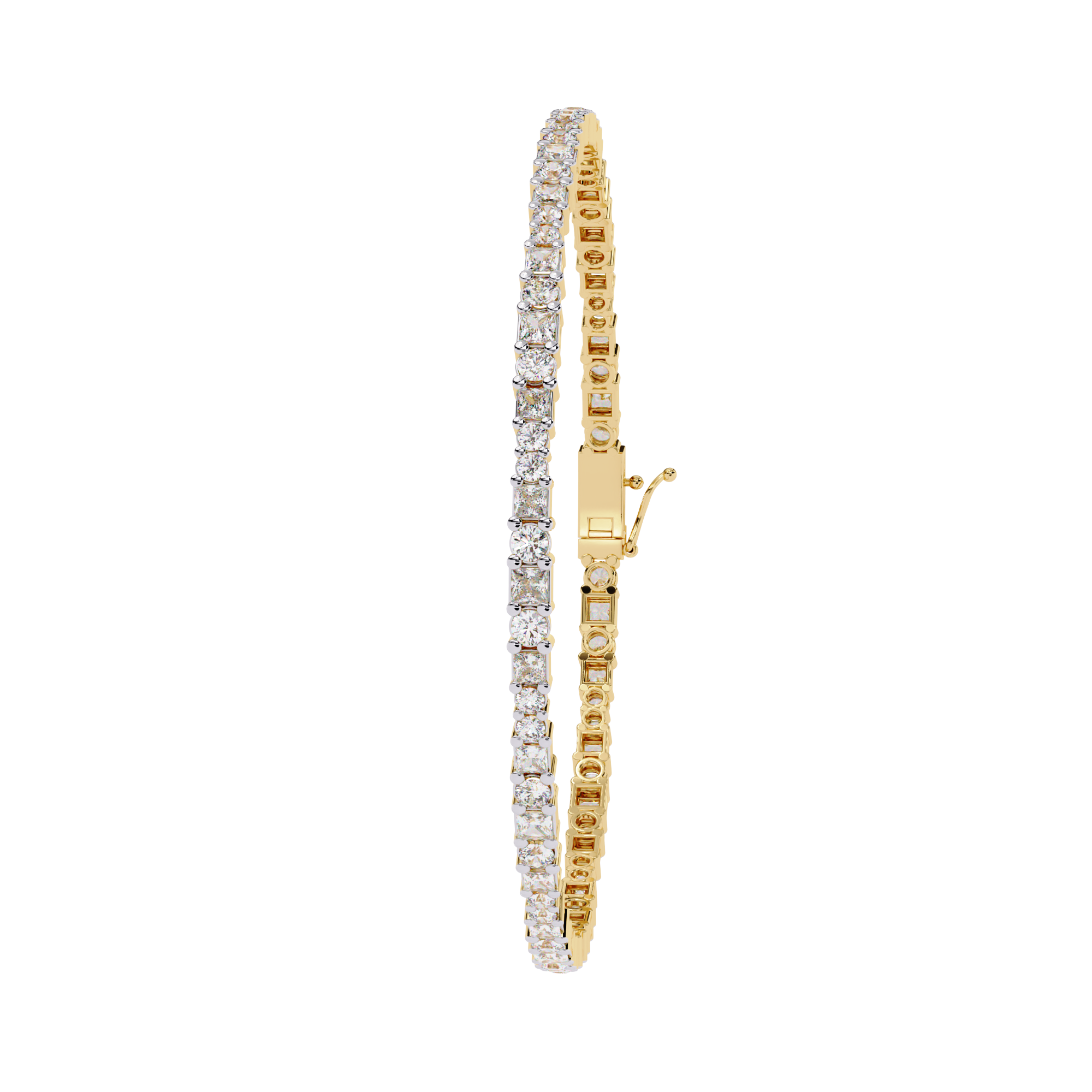 Solitairekart 2.05ct Golden Classic Natural Diamond Tennis Bracelet-HI Color, VS-SI Clarity