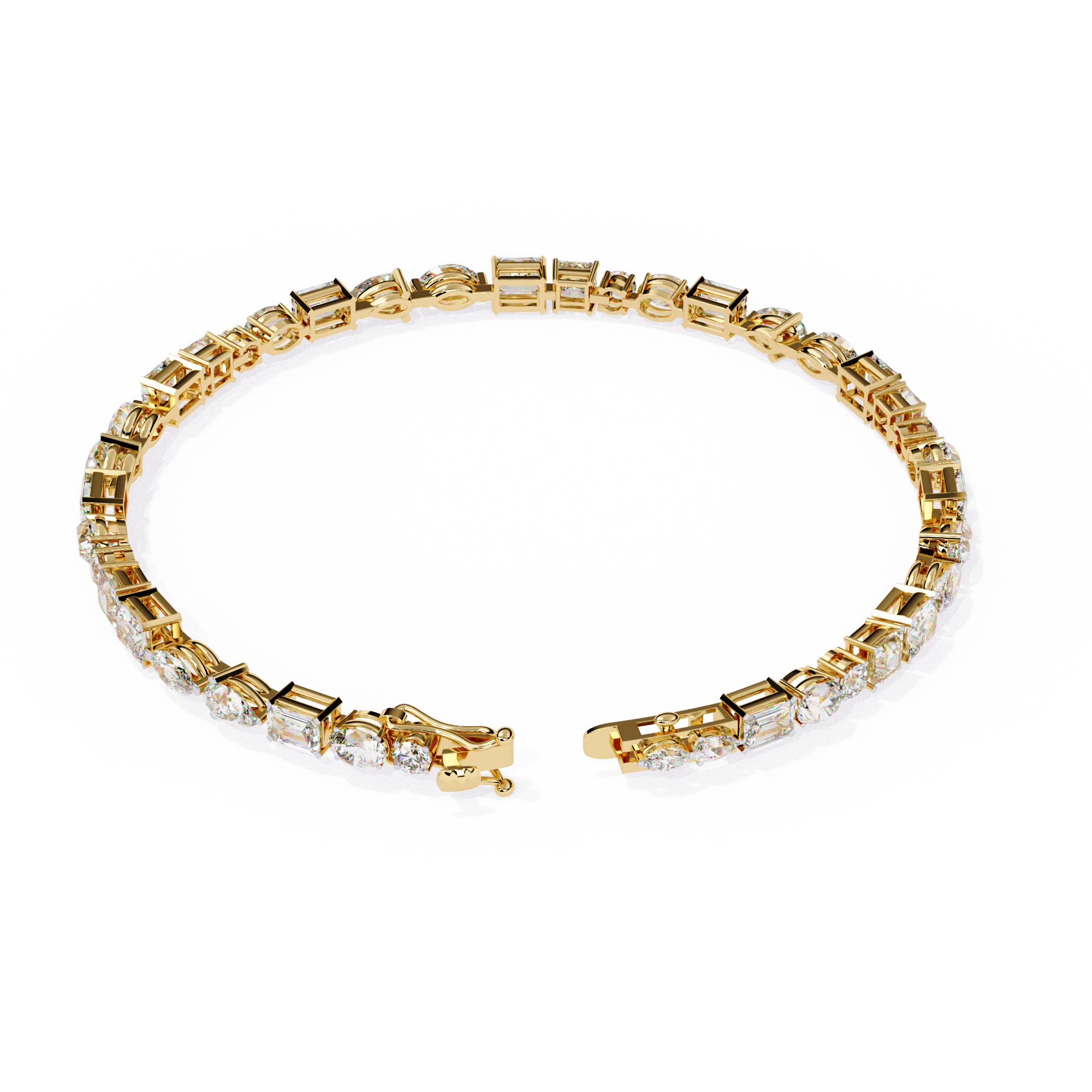 Solitairekart 5.74ct Mixed Cut Diamond Tennis Bracelet-HI Color, VS-SI Clarity