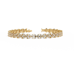 Solitairekart 6.25ct Marquise Floral Natural Diamond Tennis Bracelet