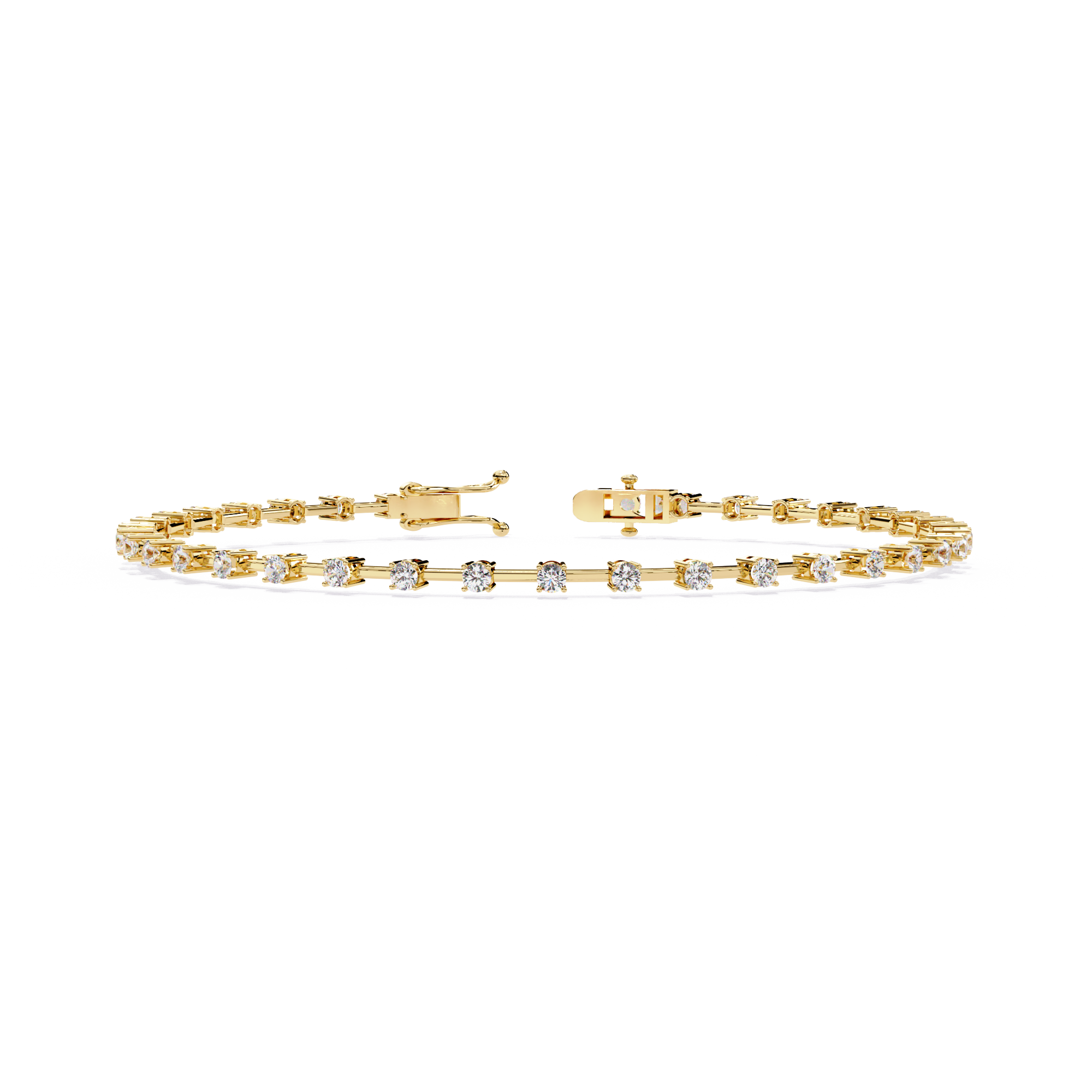 0.96 Carat Lab Grown Diamond Open Link Tennis Bracelet.