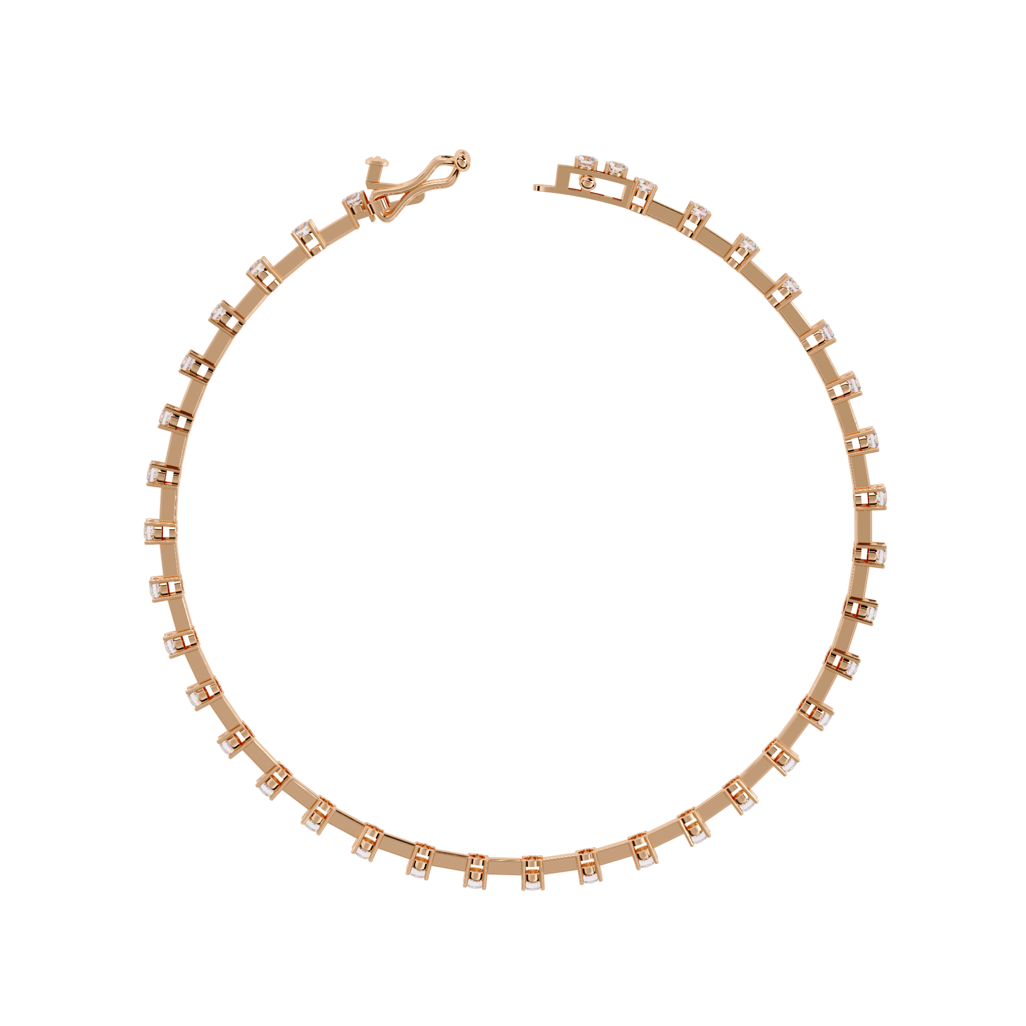 0.96 Carat Lab Grown Diamond Open Link Tennis Bracelet.