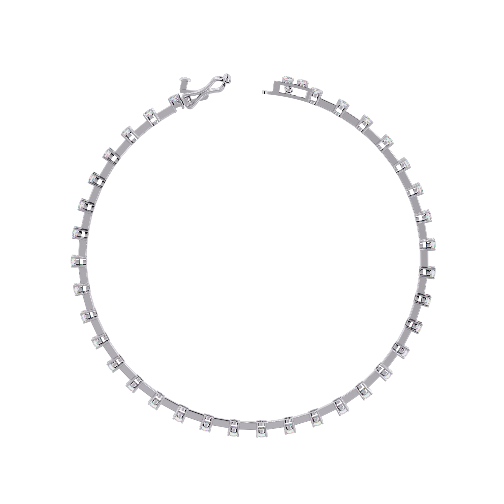 0.96 Carat Lab Grown Diamond Open Link Tennis Bracelet.