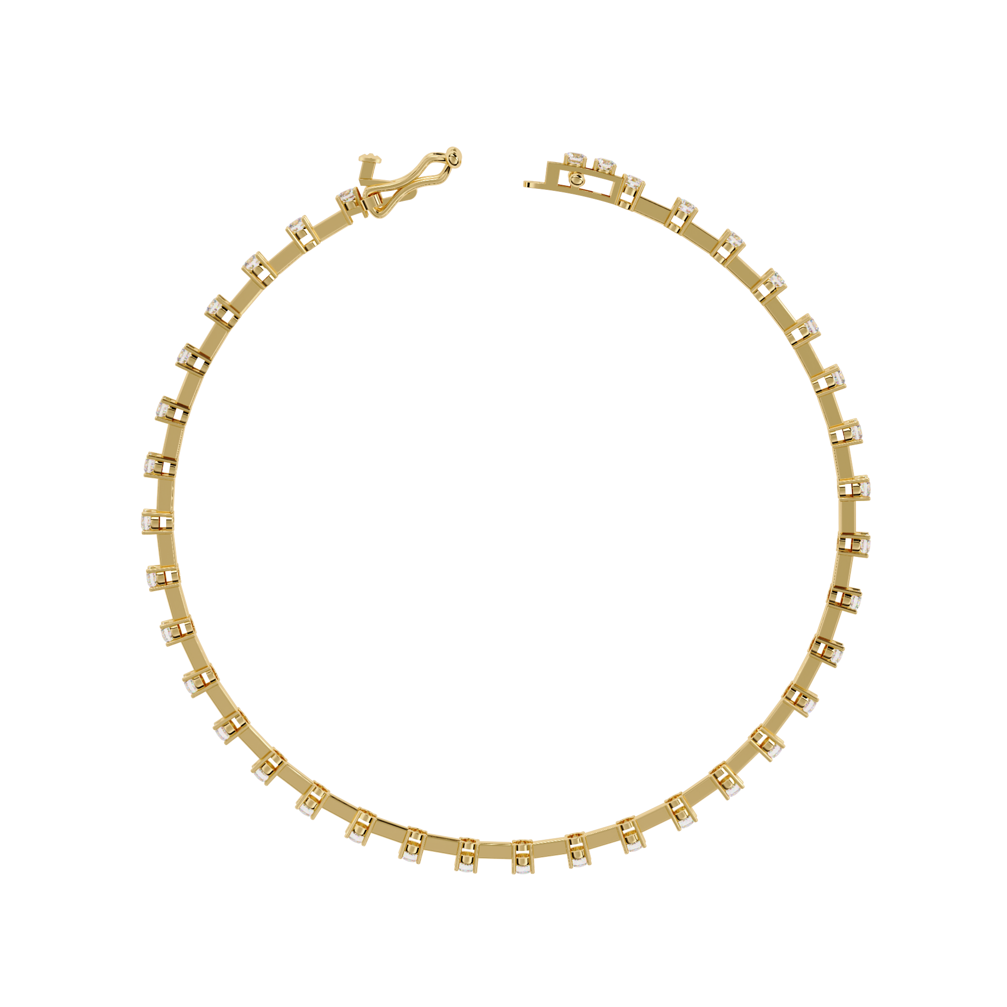 0.96 Carat Lab Grown Diamond Open Link Tennis Bracelet.