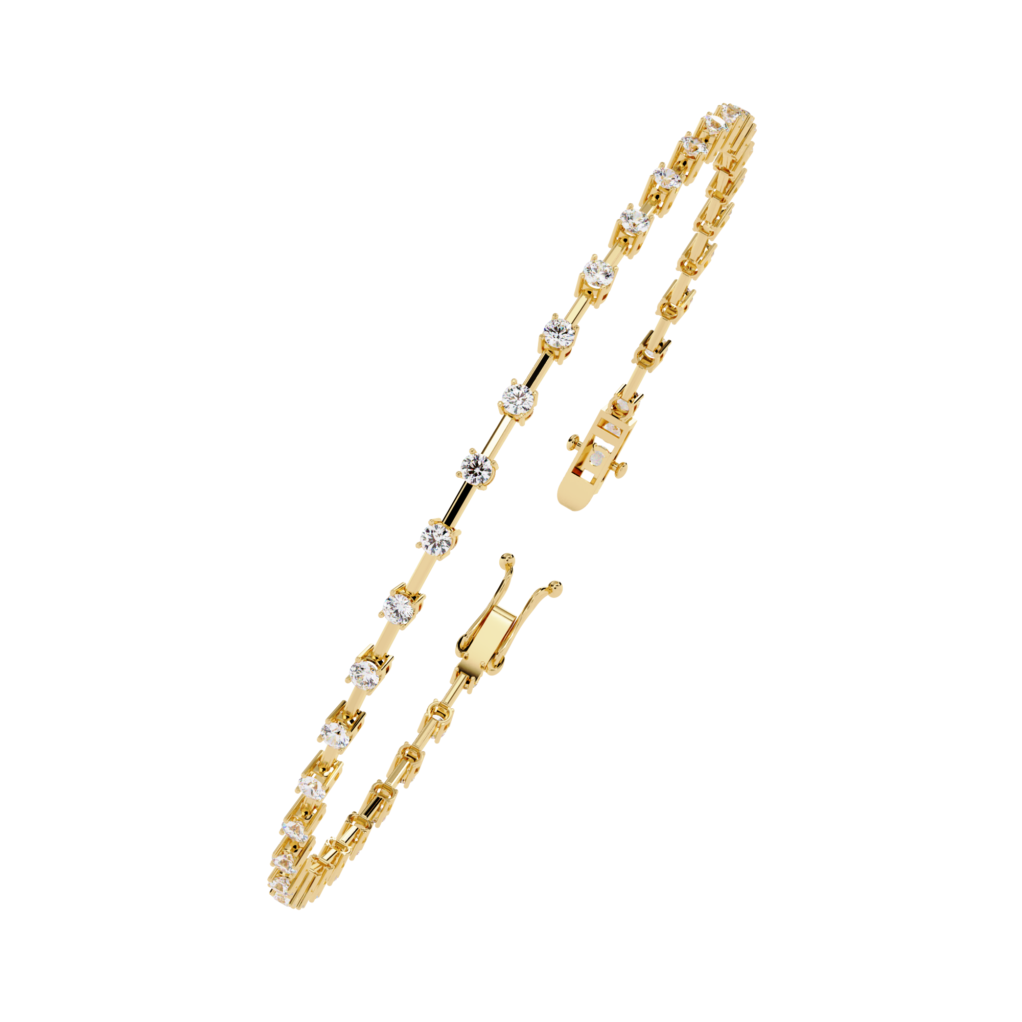 0.96 Carat Lab Grown Diamond Open Link Tennis Bracelet.