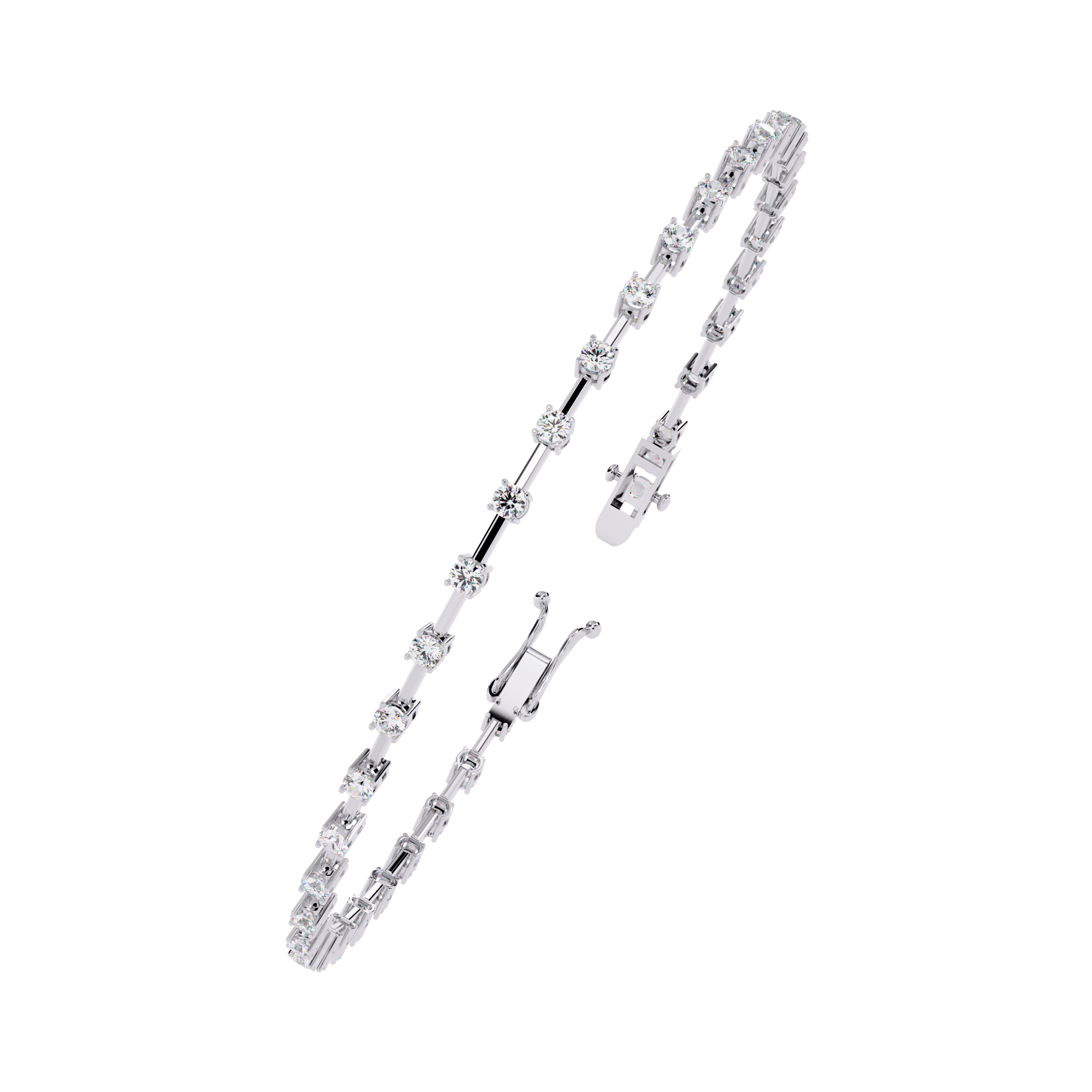 0.96 Carat Lab Grown Diamond Open Link Tennis Bracelet.