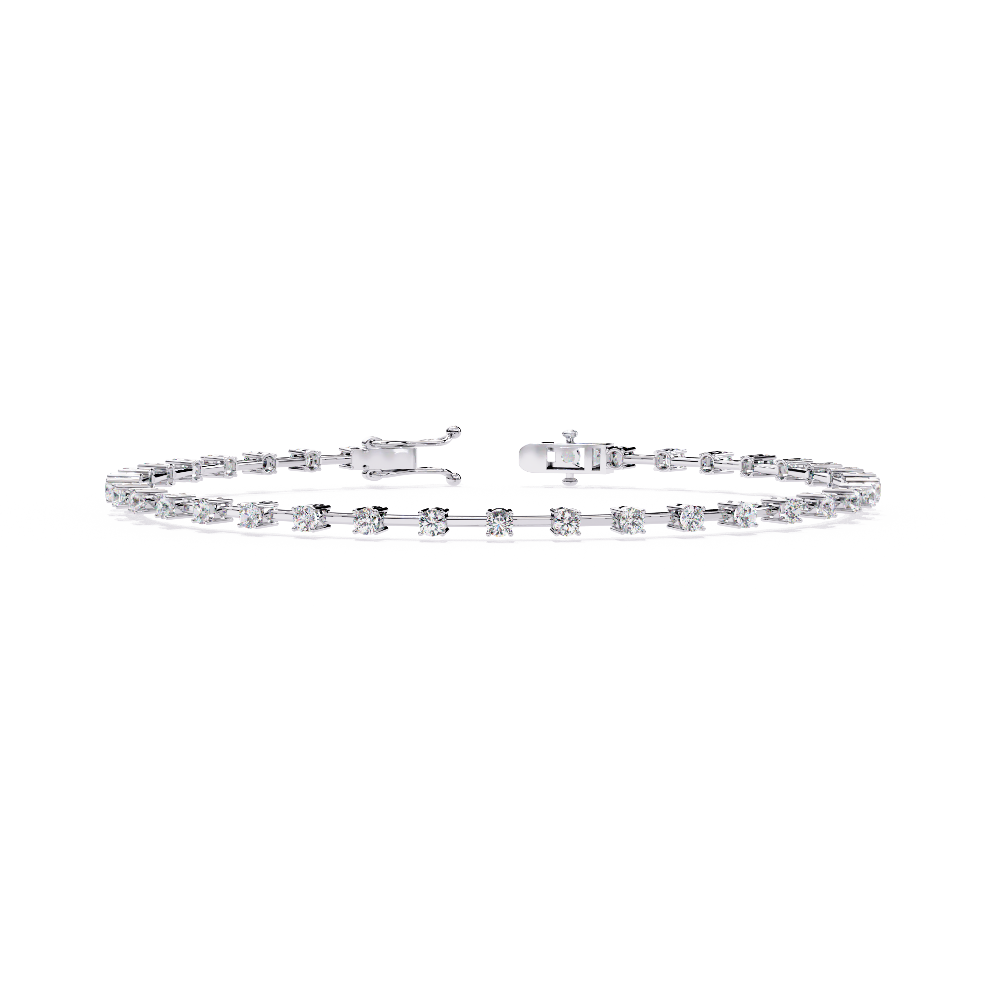 0.96 Carat Lab Grown Diamond Open Link Tennis Bracelet.