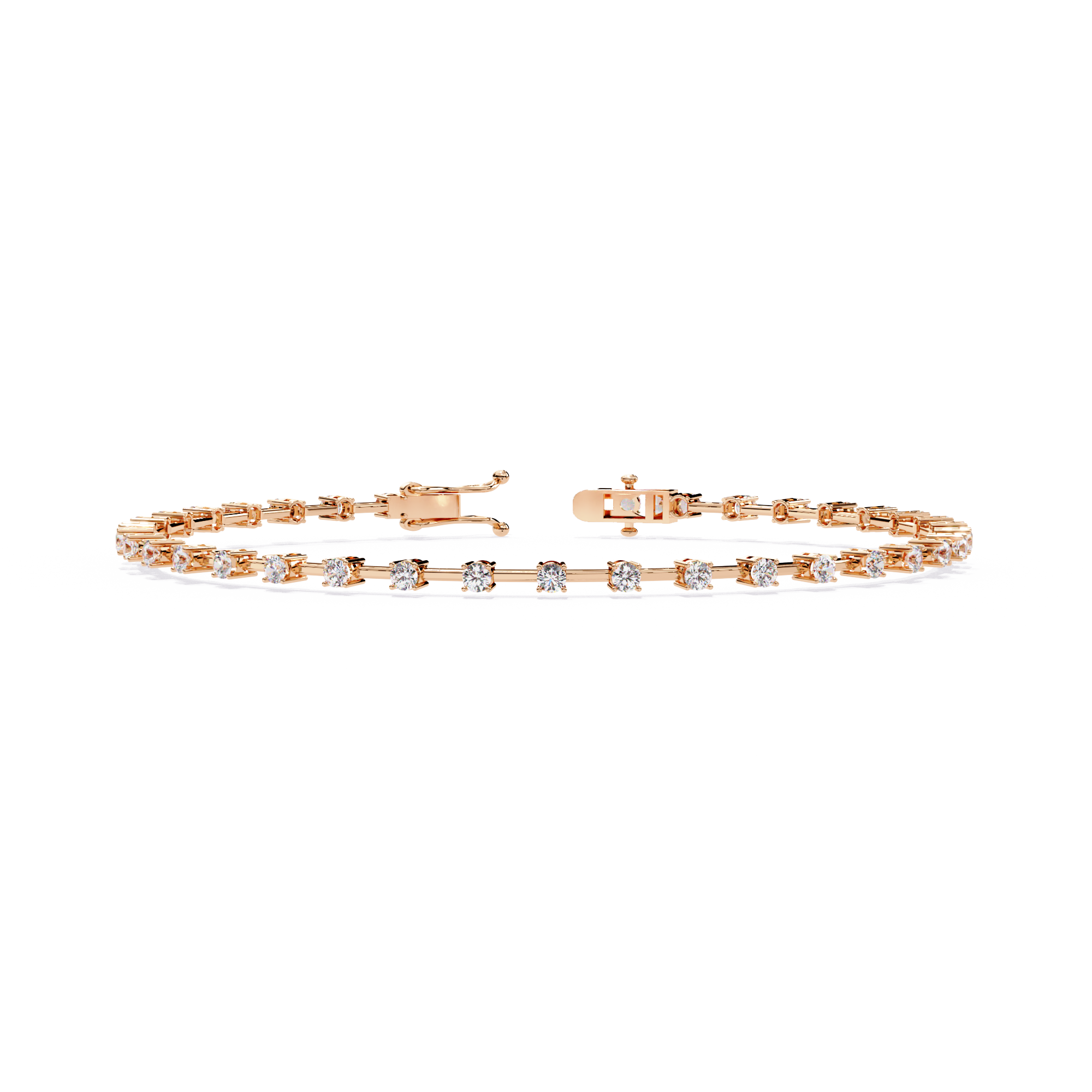 0.96 Carat Lab Grown Diamond Open Link Tennis Bracelet.