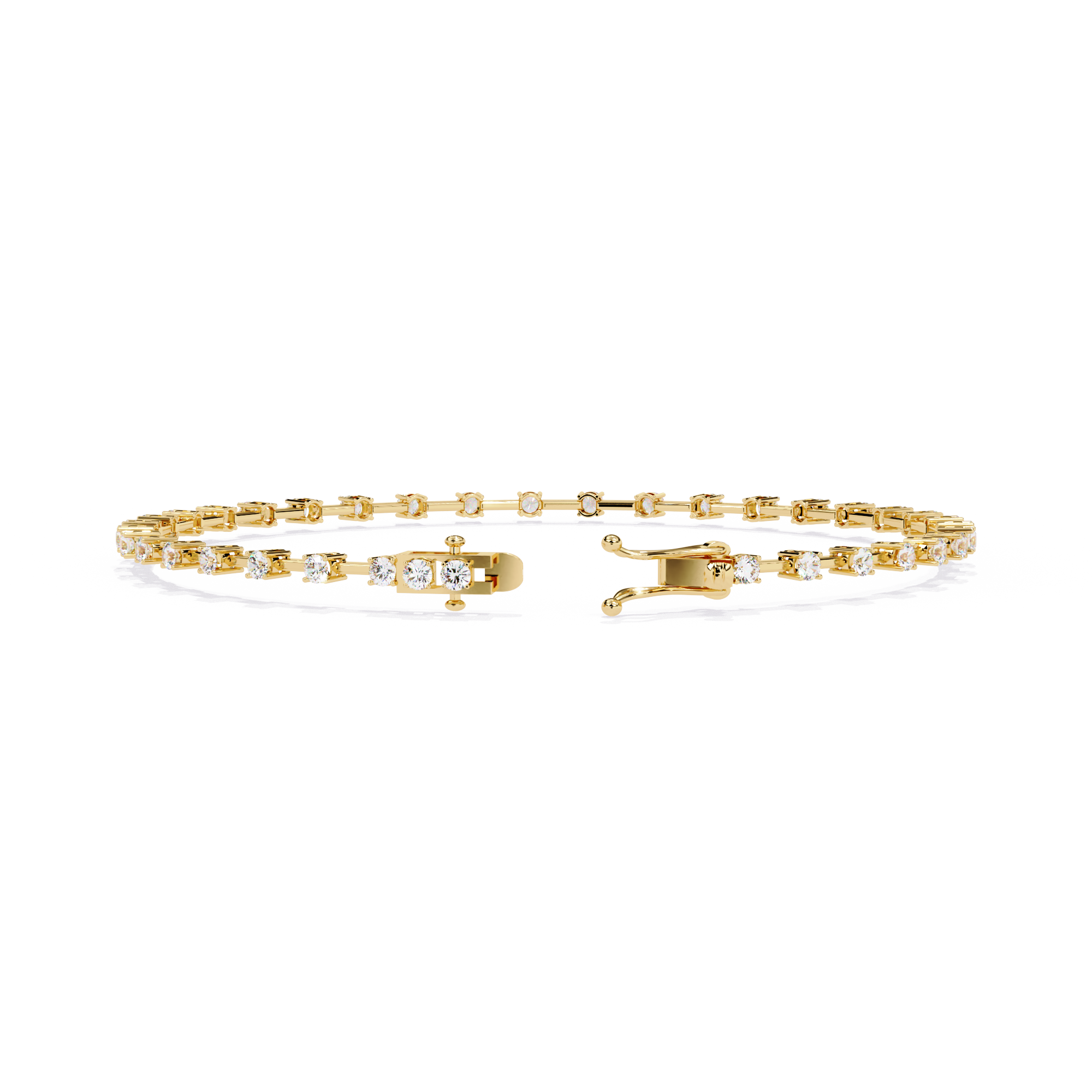 0.96 Carat Lab Grown Diamond Open Link Tennis Bracelet.