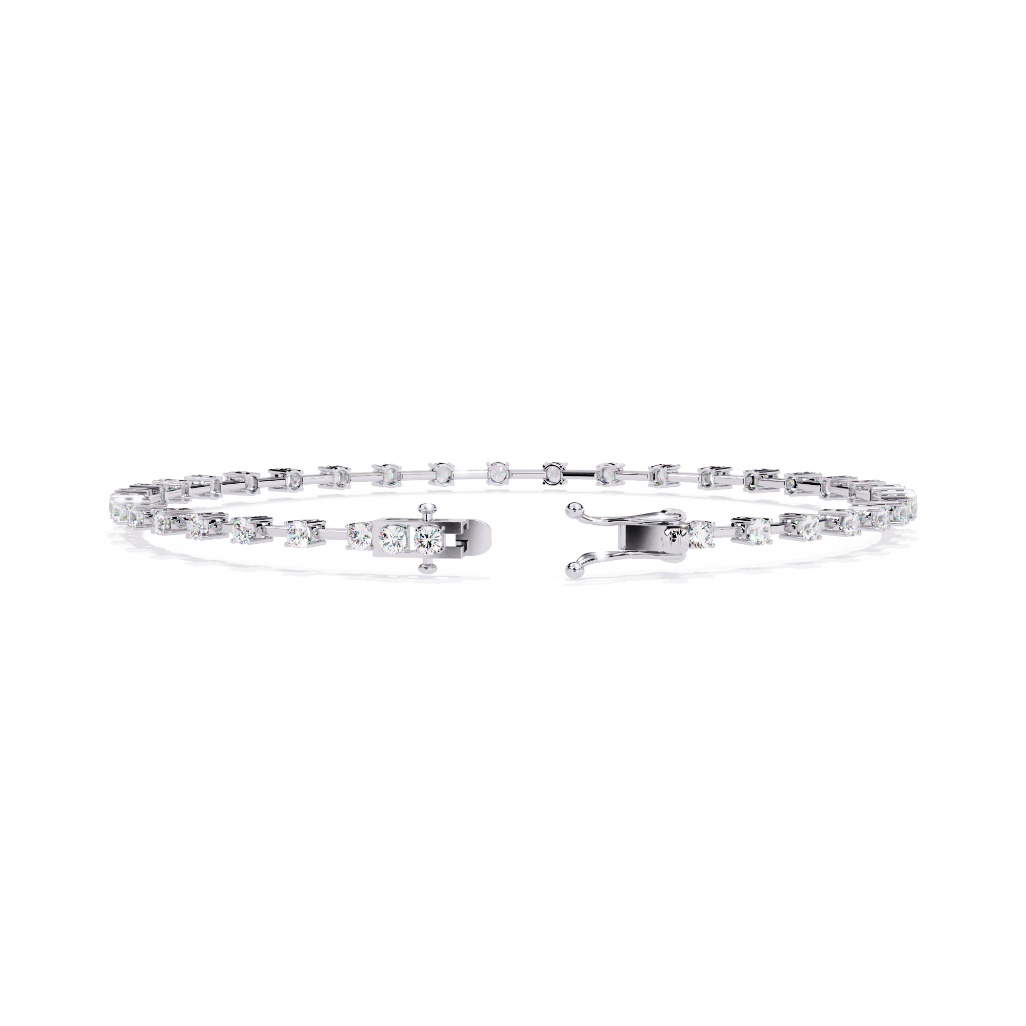 0.96 Carat Lab Grown Diamond Open Link Tennis Bracelet.
