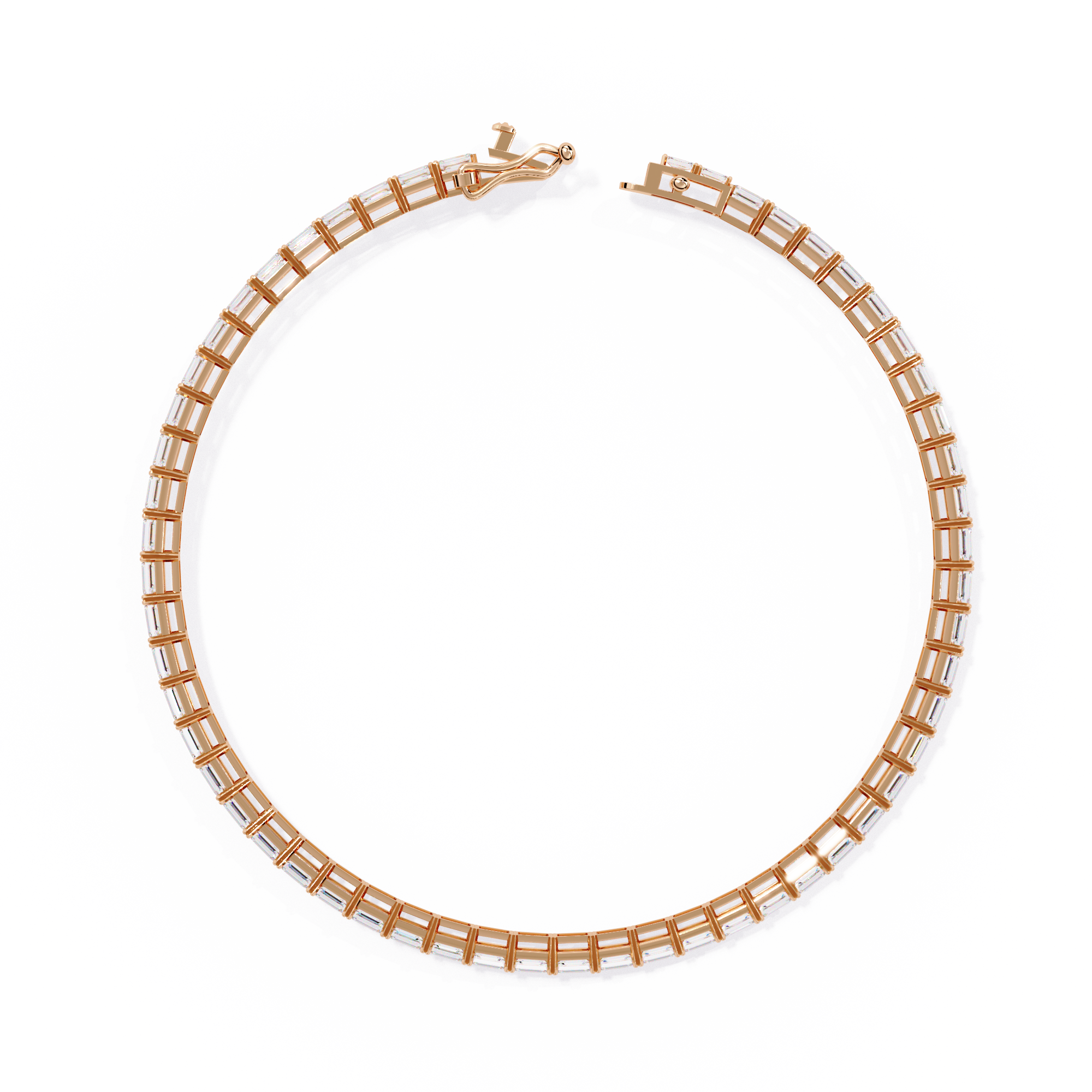 Solitairekart 3.53ct Emerald Cut Lab Grown Diamond Tennis Bracelet