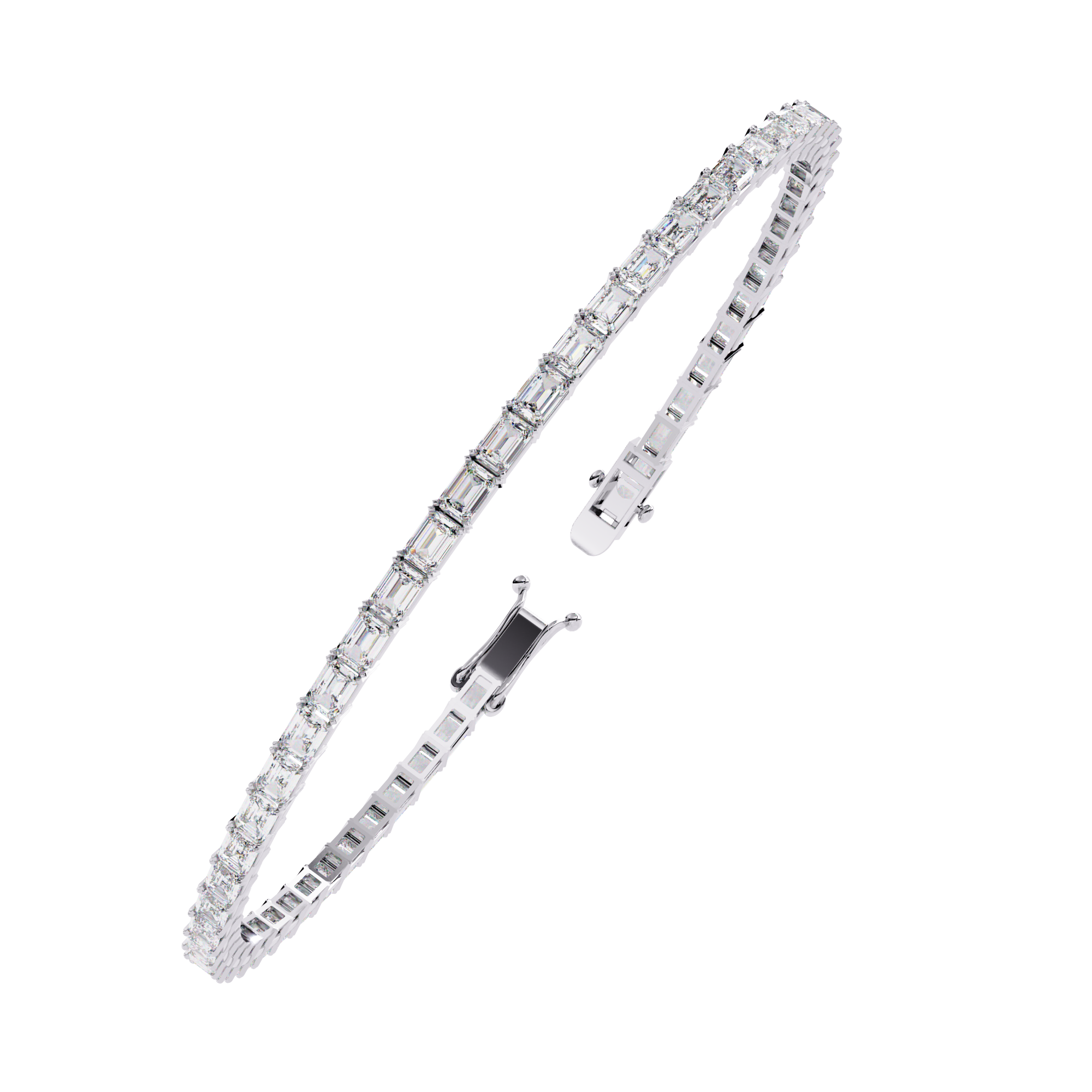 Solitairekart 3.53ct Emerald Cut Lab Grown Diamond Tennis Bracelet