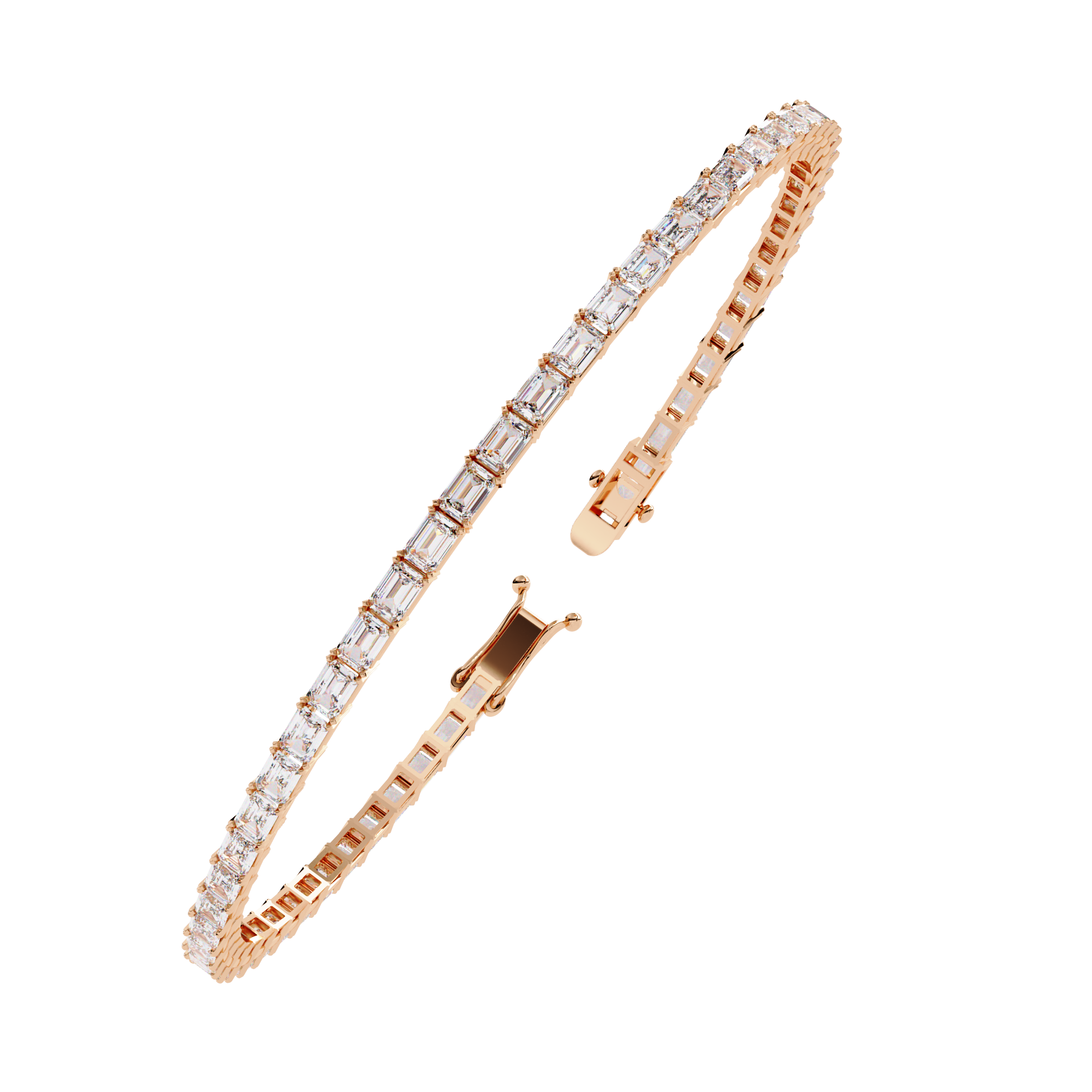 Solitairekart 3.53ct Emerald Cut Natural Diamond Tennis Bracelet-HI Color. VS-SI Clarity