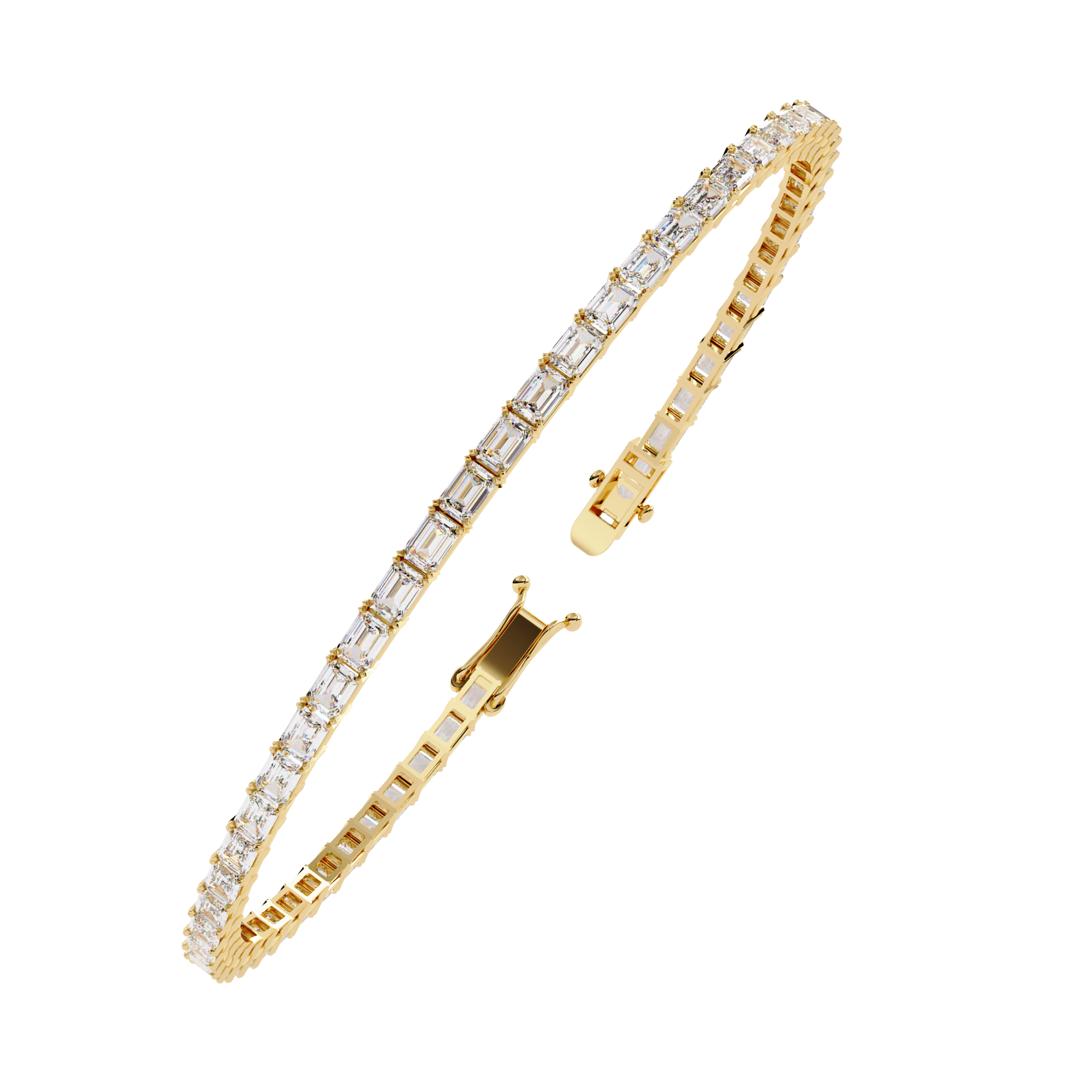 Solitairekart 3.53ct Emerald Cut Natural Diamond Tennis Bracelet-HI Color. VS-SI Clarity