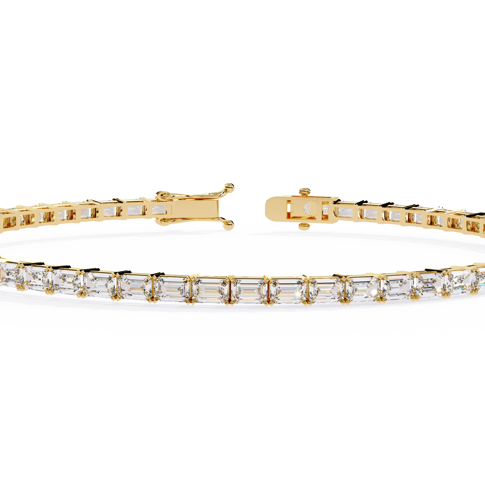 Solitairekart 3.53ct Emerald Cut Natural Diamond Tennis Bracelet-HI Color. VS-SI Clarity