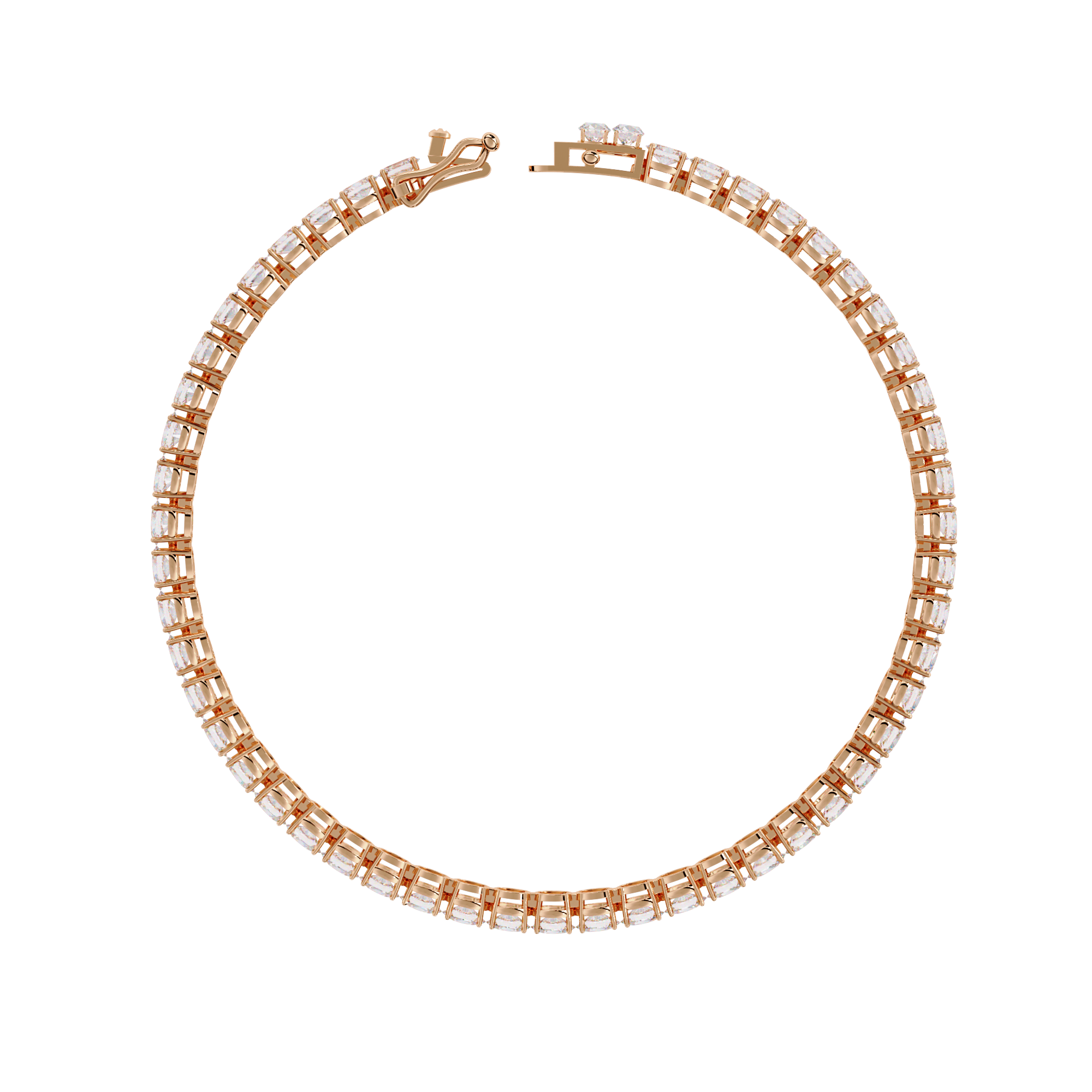 6.72 CT Oval Cut Lab Grown Diamond Tennis Bracelet.