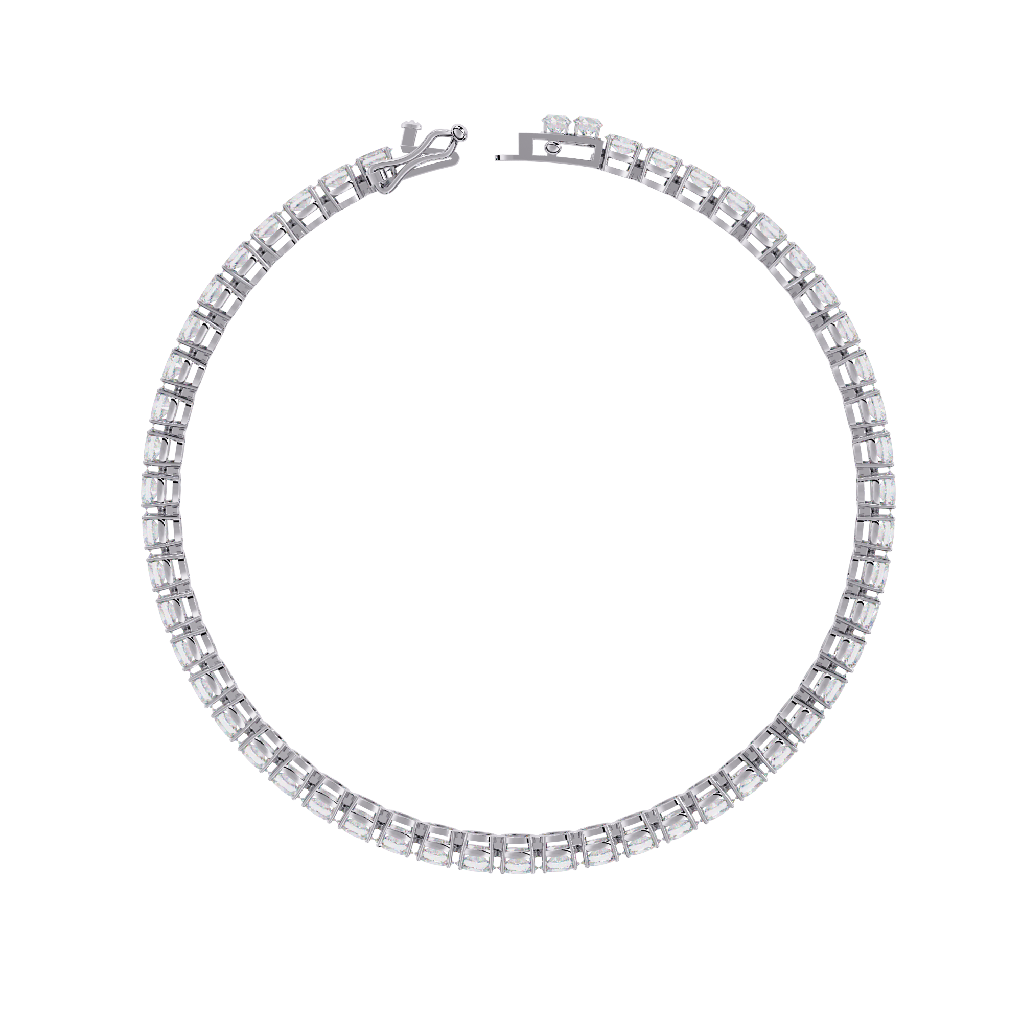 6.72 CT Oval Cut Lab Grown Diamond Tennis Bracelet.