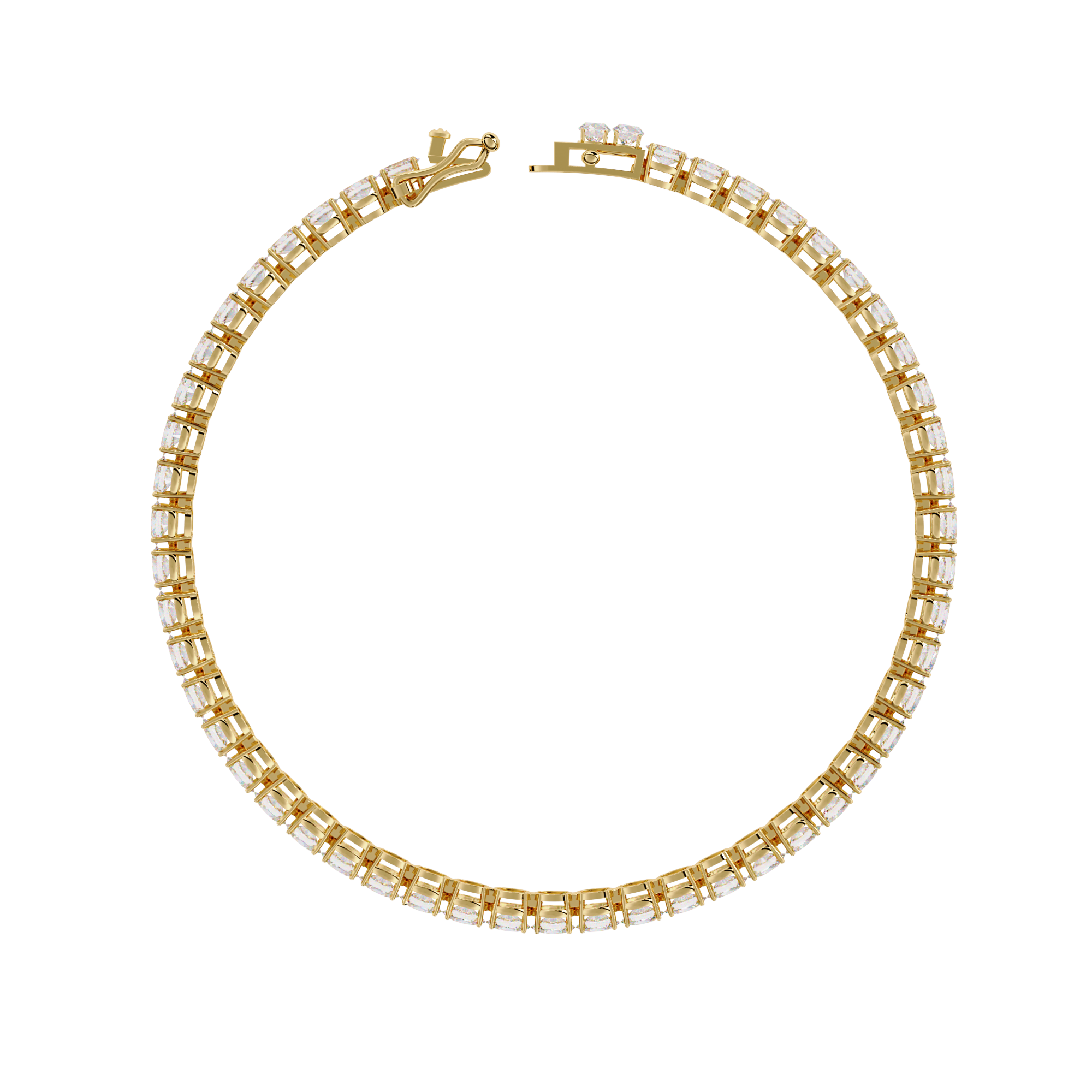 6.72 CT Oval Cut Lab Grown Diamond Tennis Bracelet.