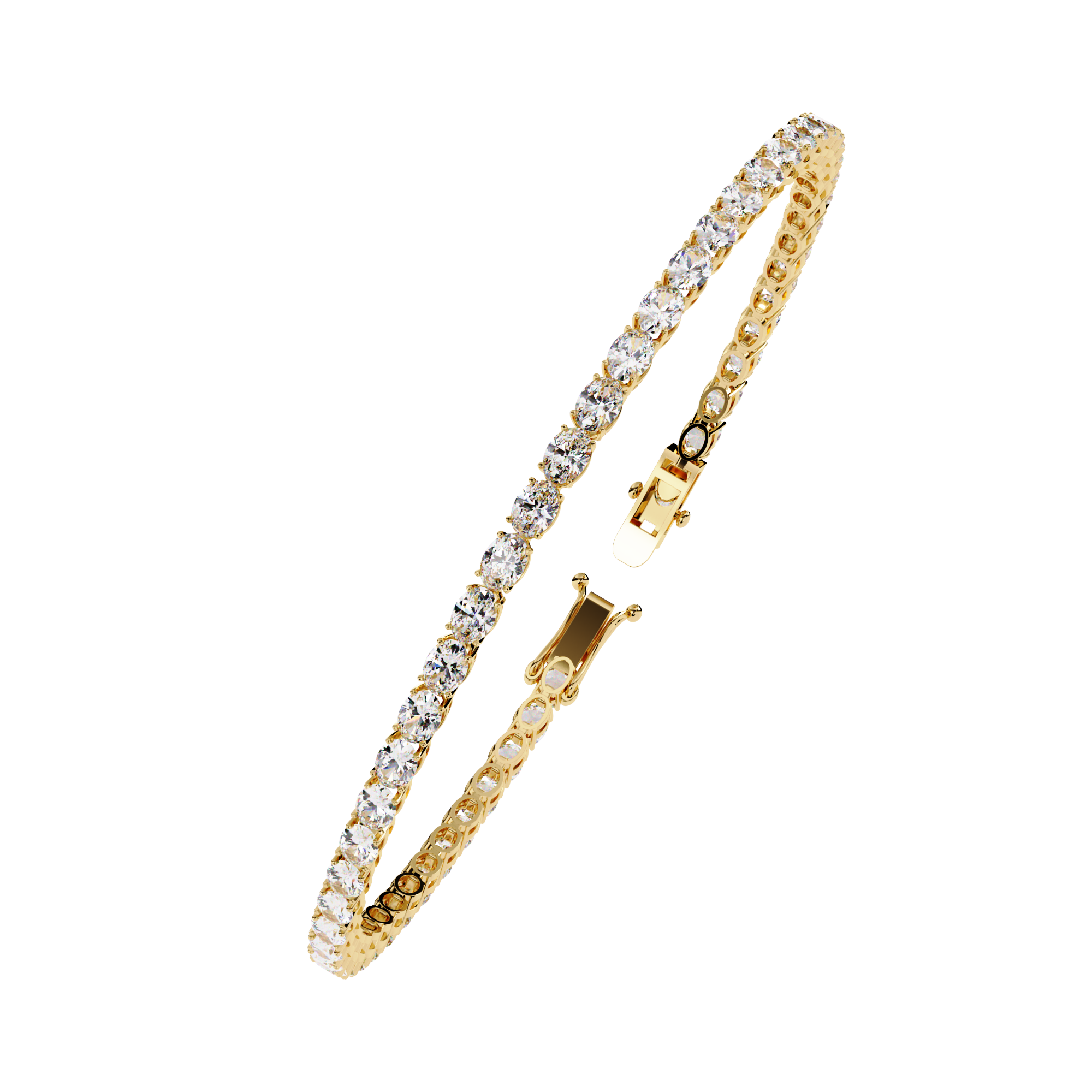 6.72 CT Oval Cut Lab Grown Diamond Tennis Bracelet.