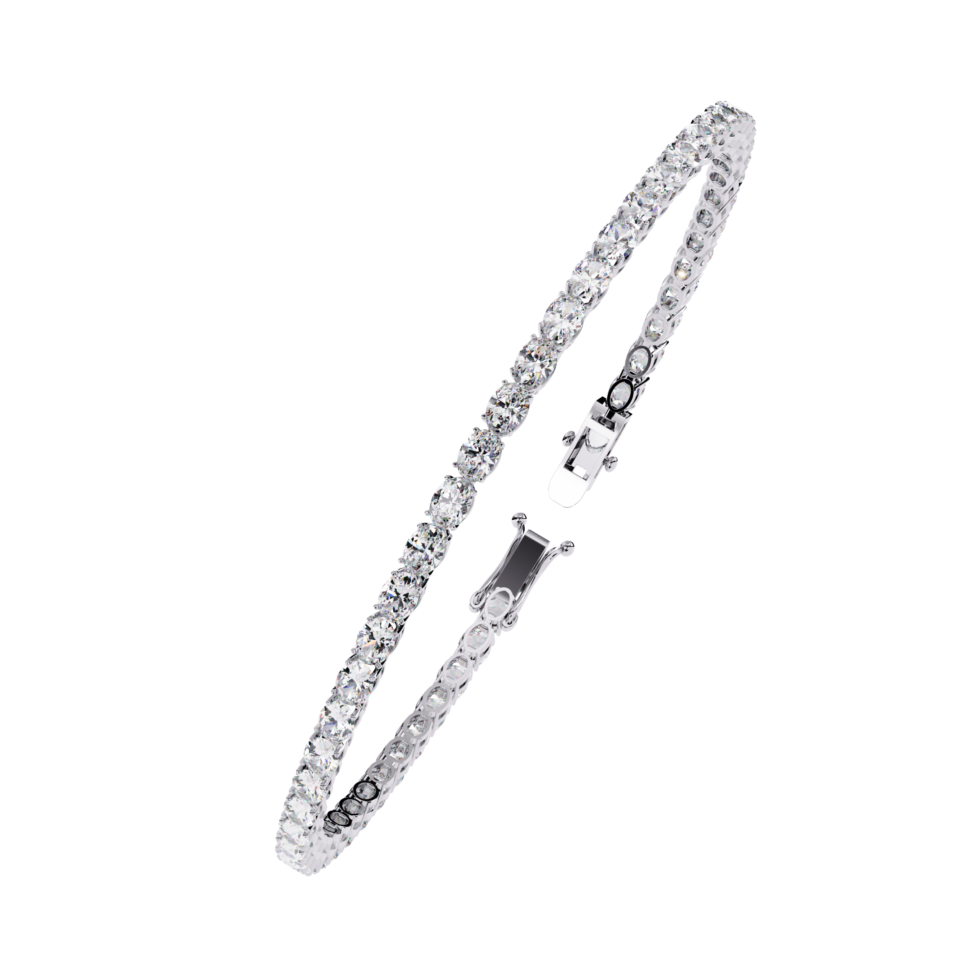 6.72 CT Oval Cut Lab Grown Diamond Tennis Bracelet.