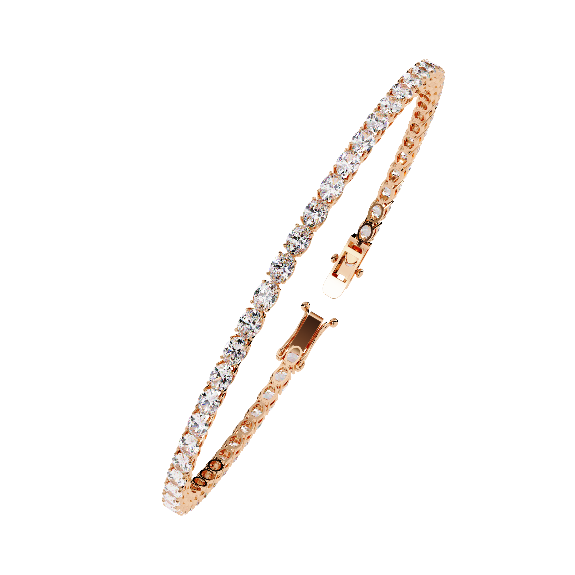 6.72 CT Oval Cut Lab Grown Diamond Tennis Bracelet.