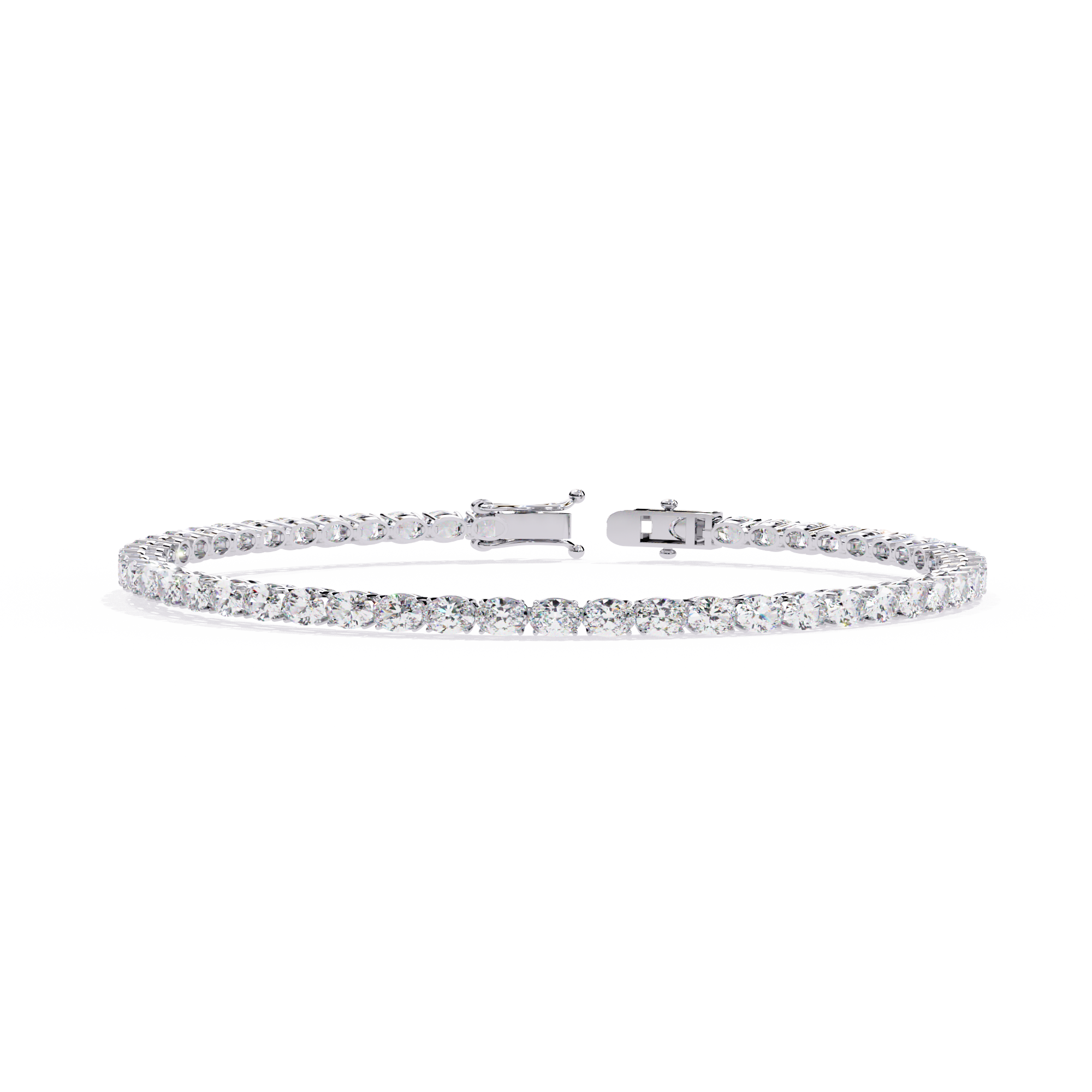 6.72 CT Oval Cut Lab Grown Diamond Tennis Bracelet.