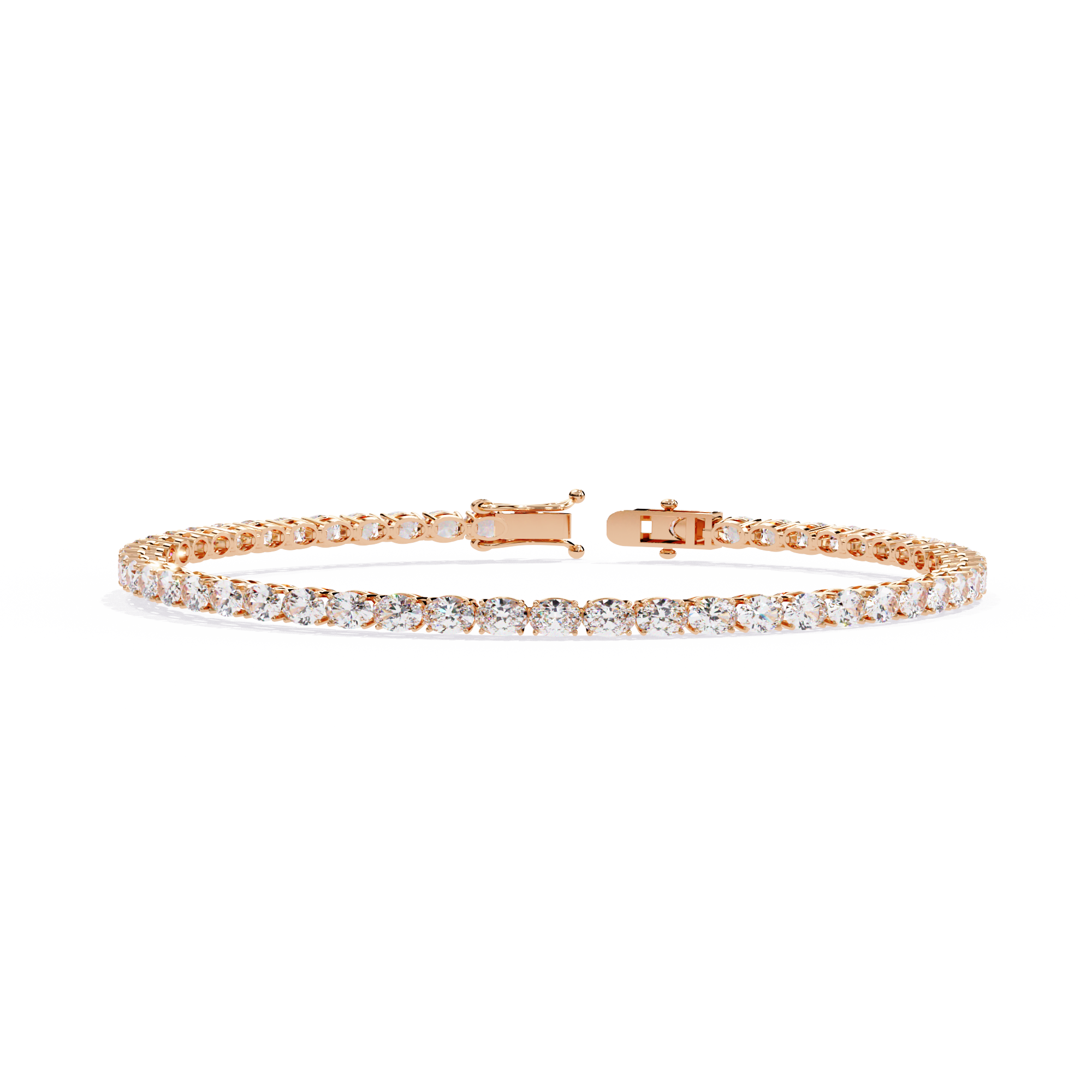 6.72 CT Oval Cut Lab Grown Diamond Tennis Bracelet.