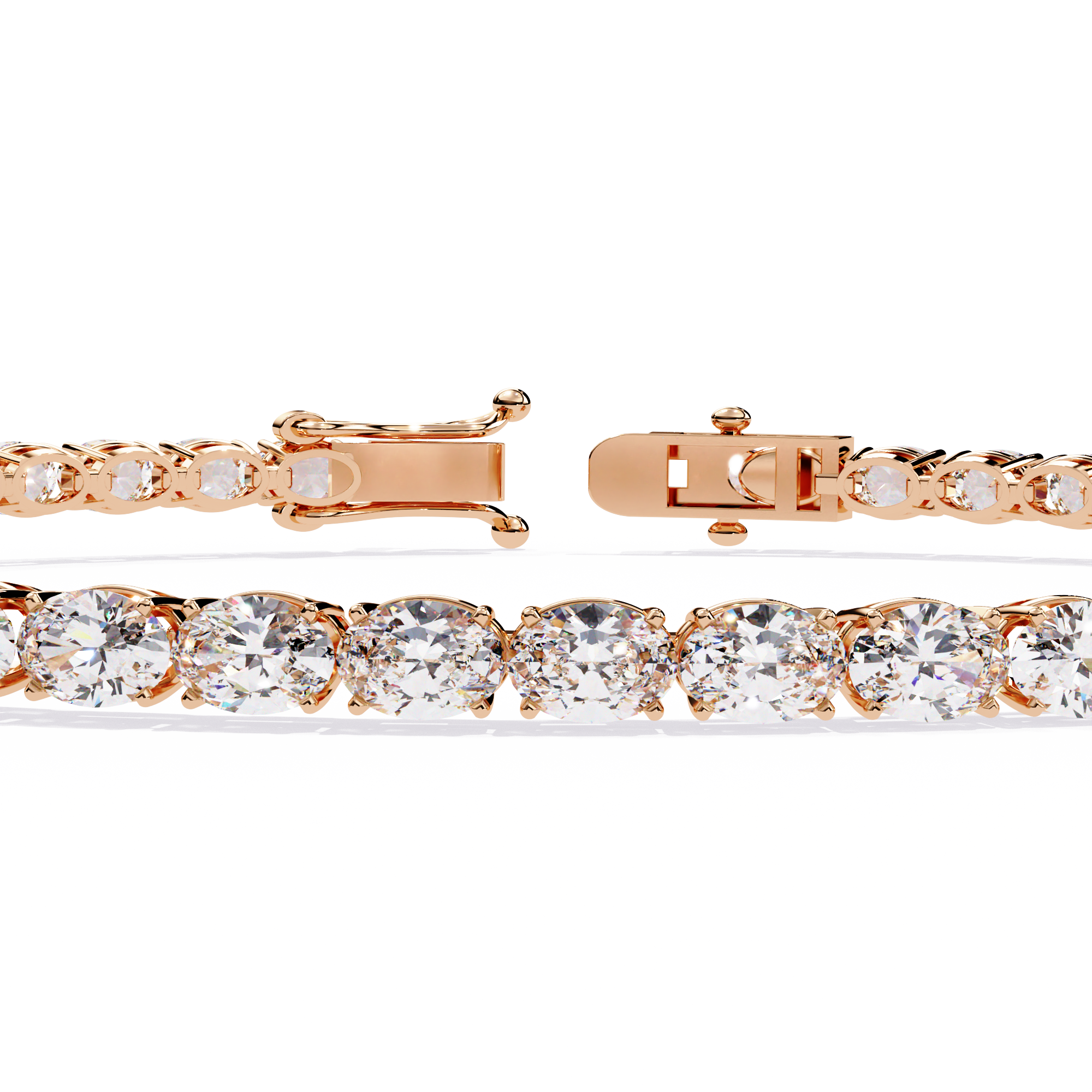 6.72 CT Oval Cut Lab Grown Diamond Tennis Bracelet.