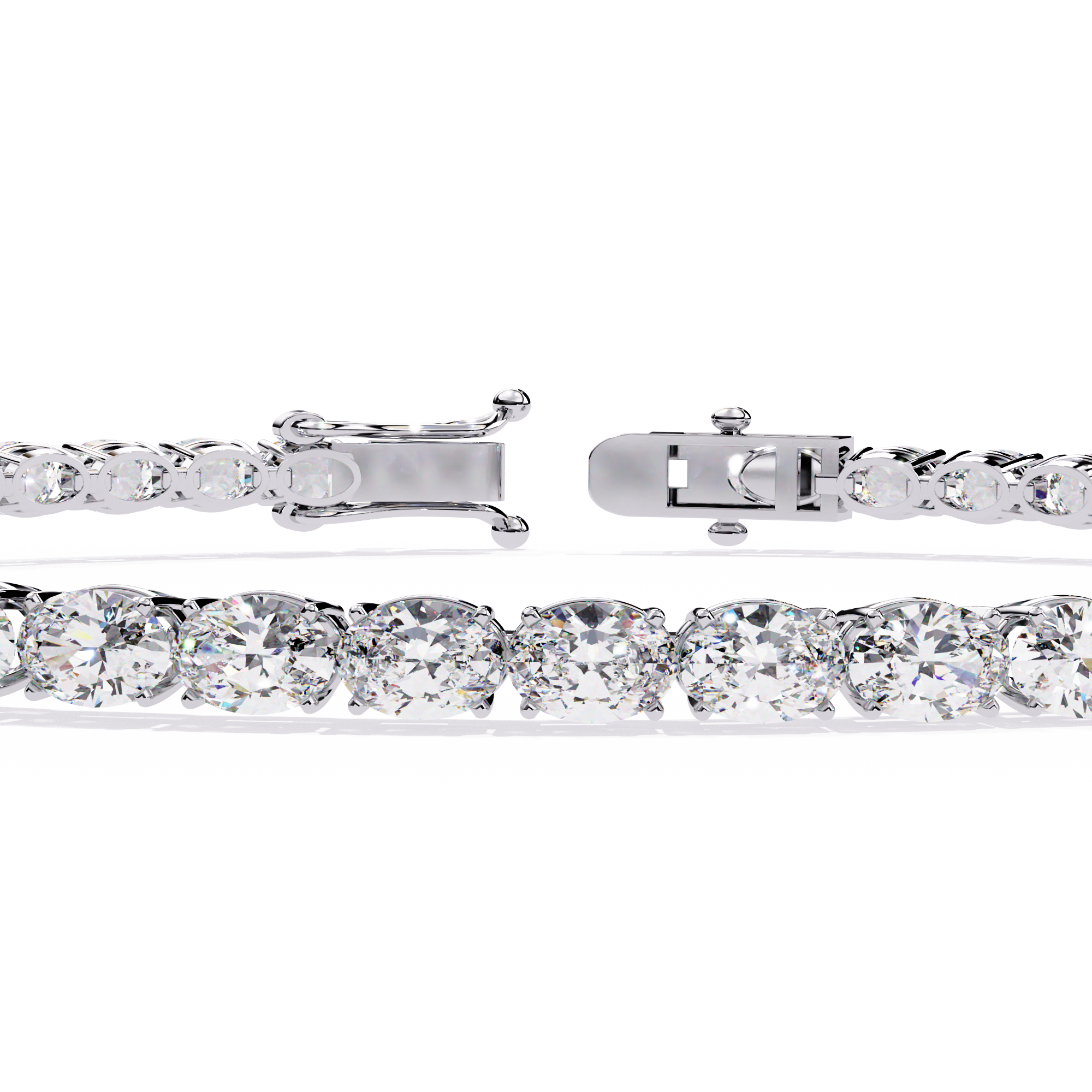 6.72 CT Oval Cut Lab Grown Diamond Tennis Bracelet.
