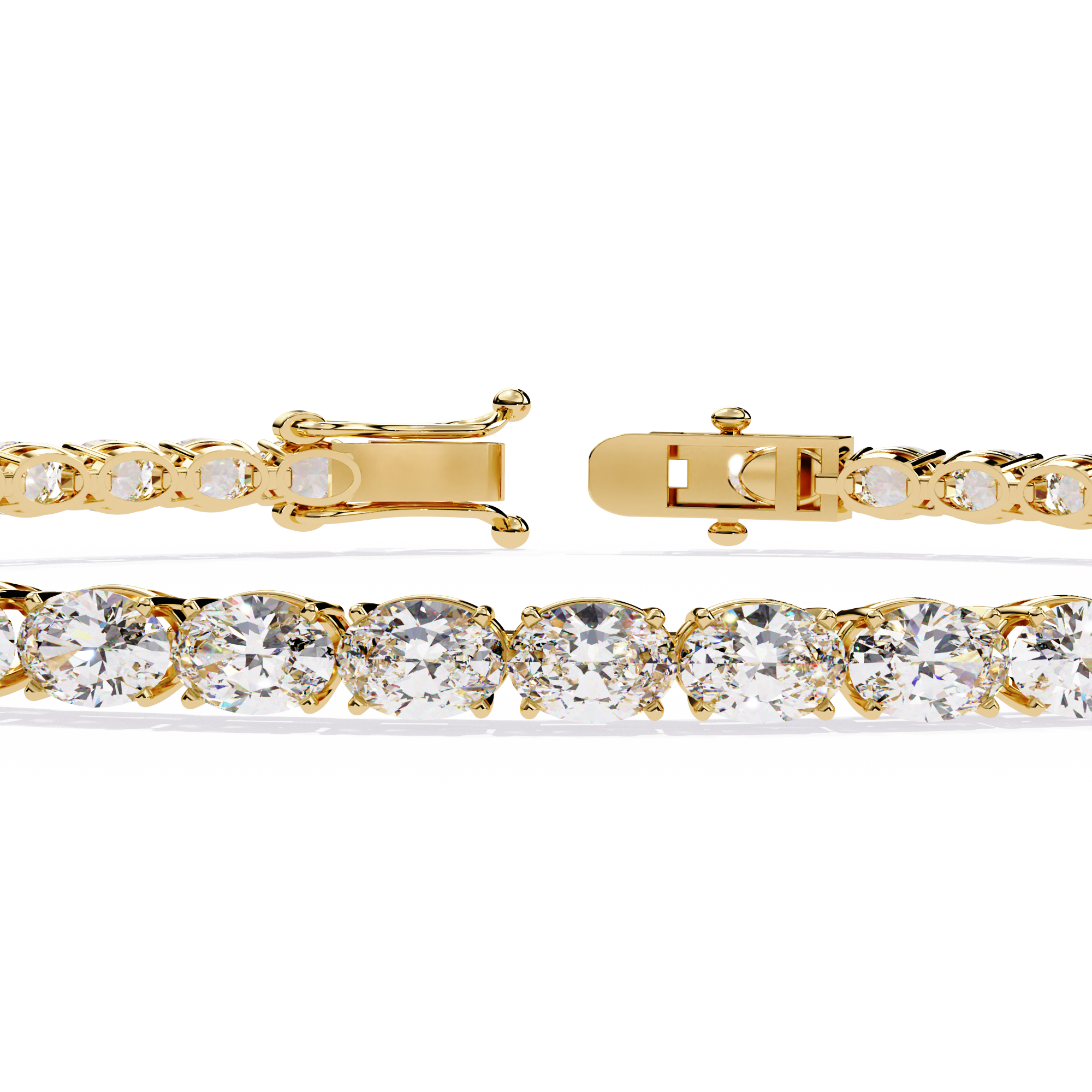 6.72 CT Oval Cut Lab Grown Diamond Tennis Bracelet.