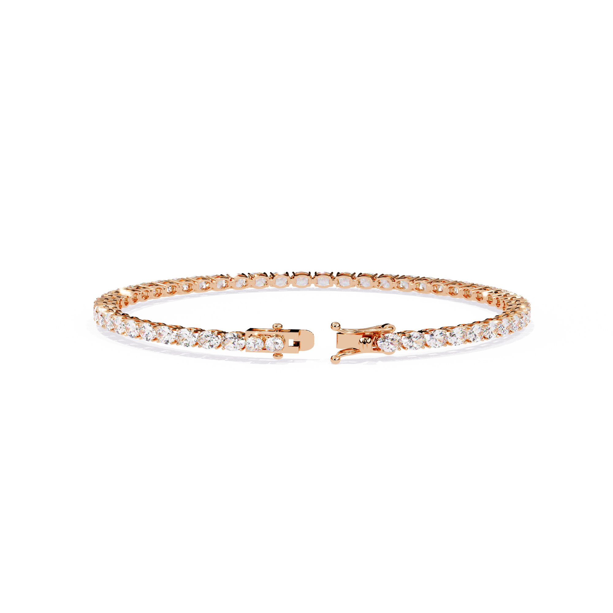 6.72 CT Oval Cut Lab Grown Diamond Tennis Bracelet.
