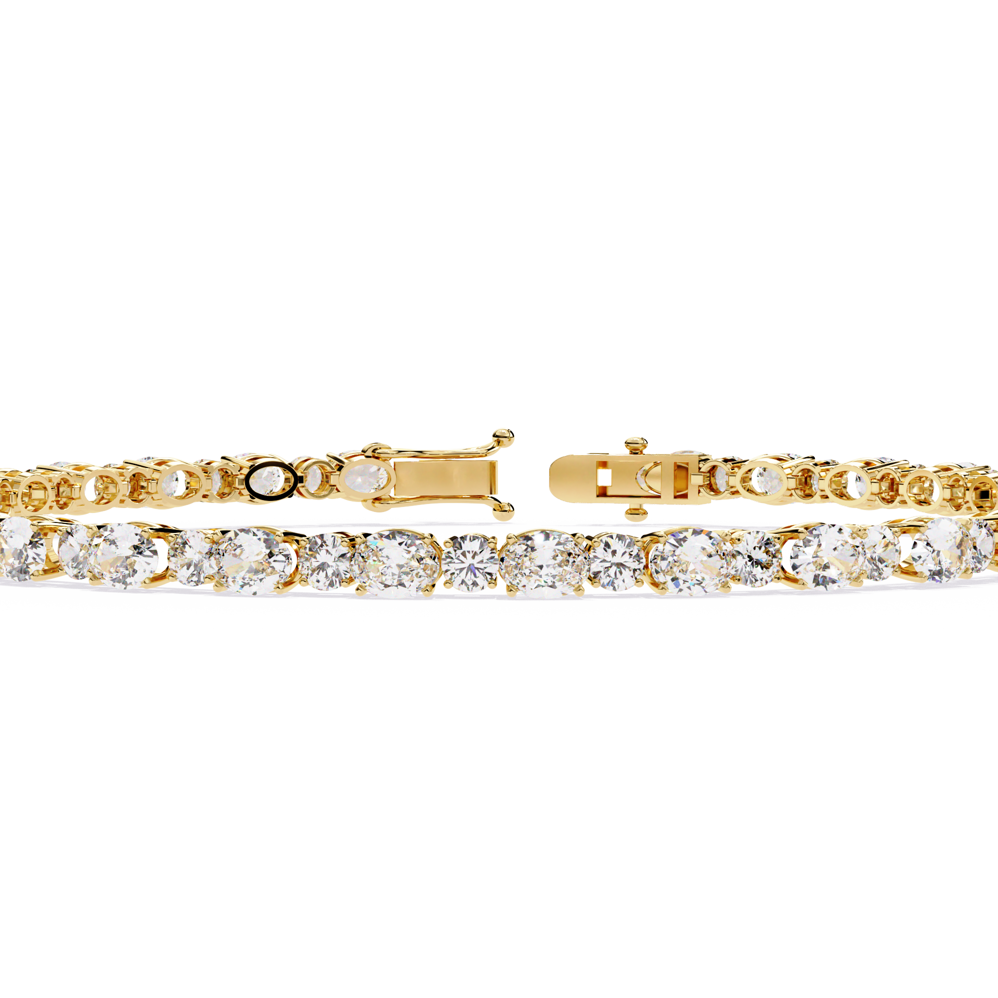 4.64CT Oval & Round Lab Grown Diamond Tennis Bracelet.