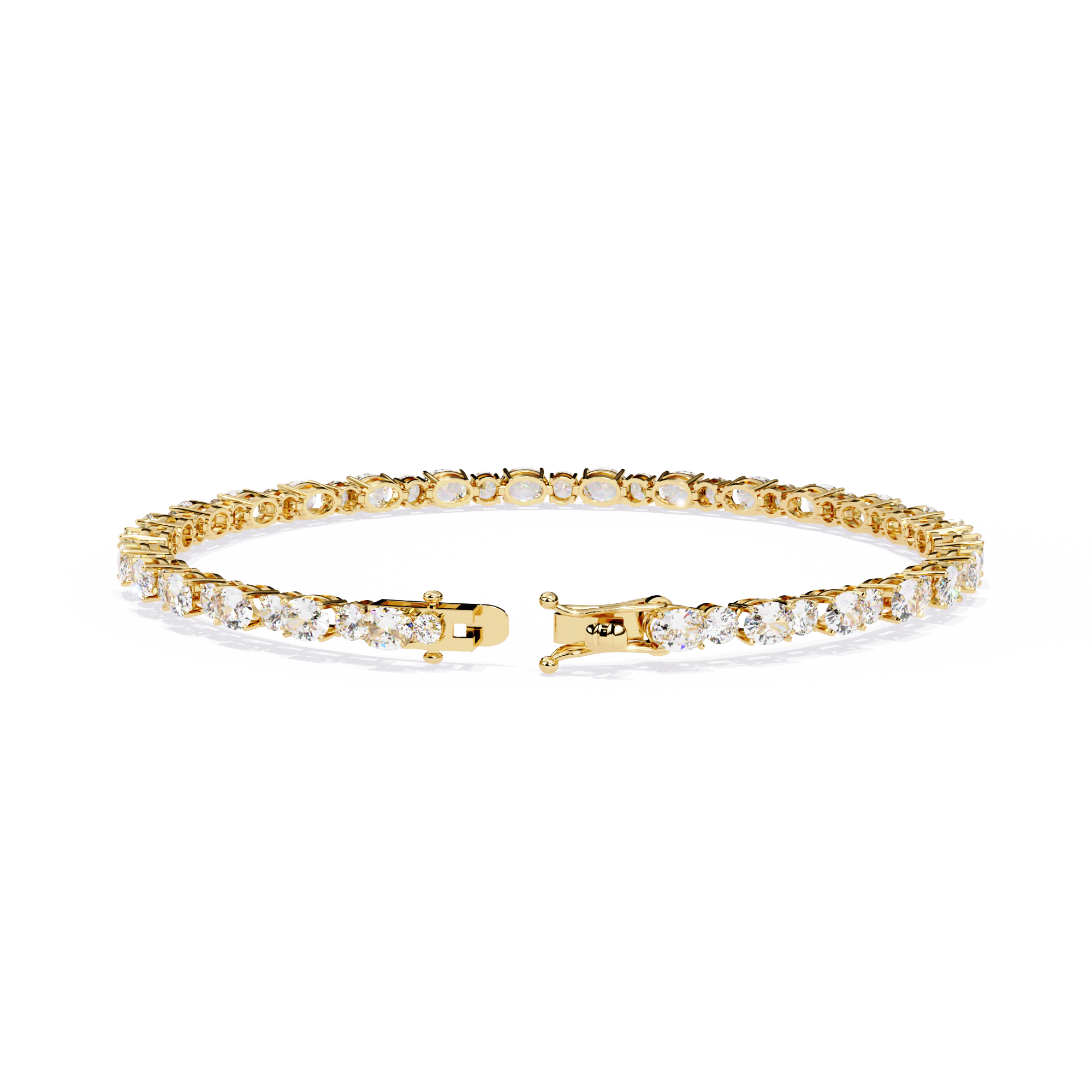 4.64CT Oval & Round Lab Grown Diamond Tennis Bracelet.