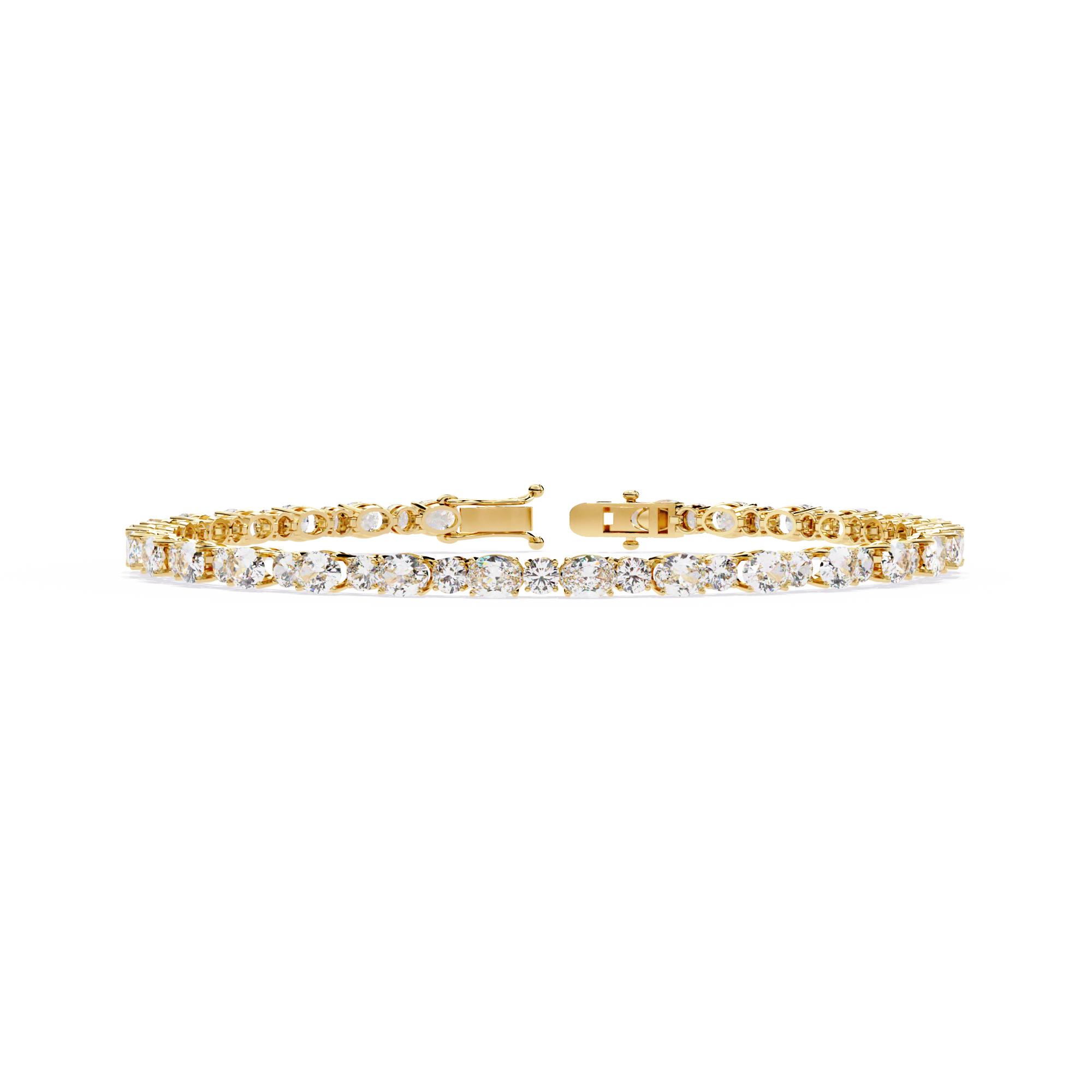 4.64CT Oval & Round Lab Grown Diamond Tennis Bracelet.