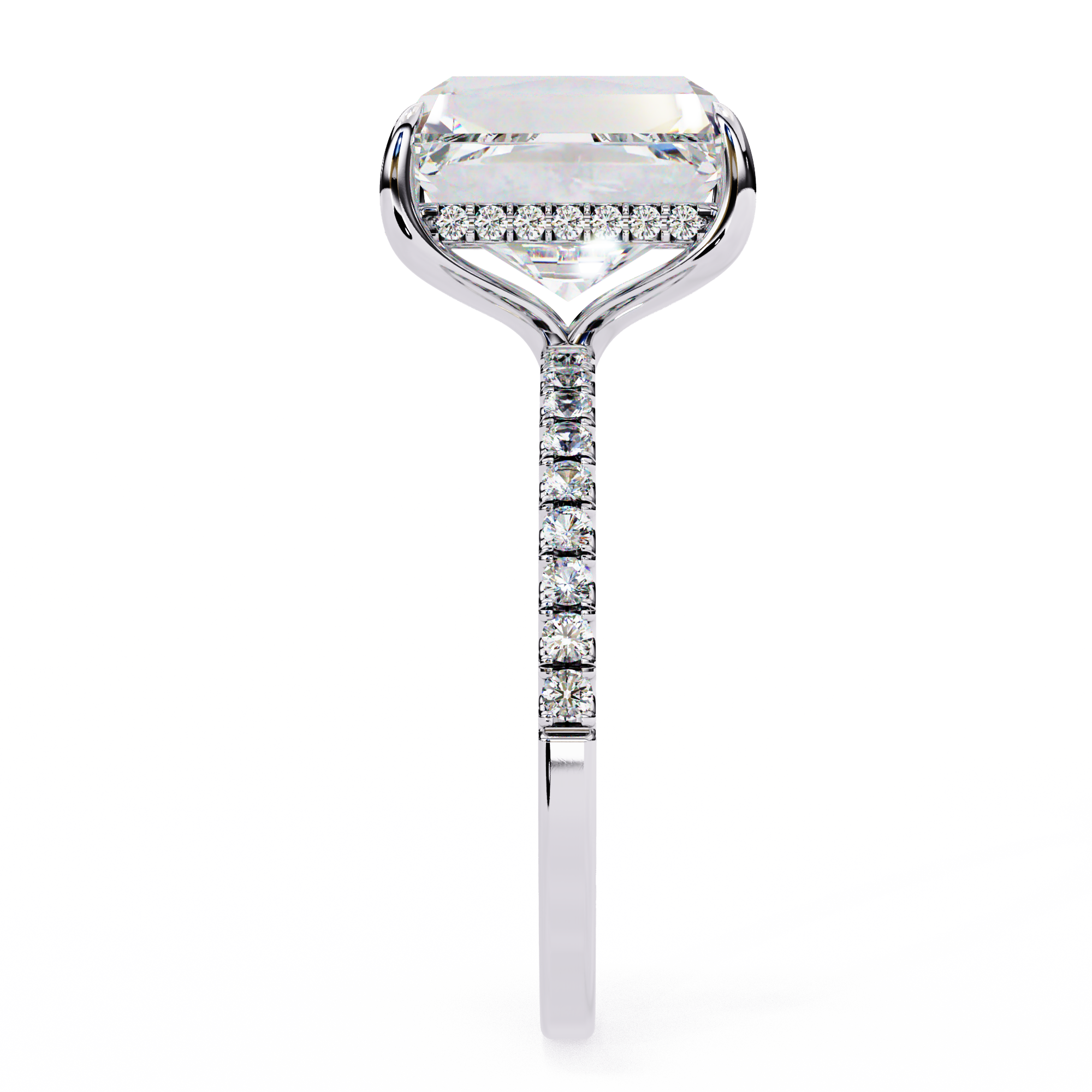 2.8 Carat Emerald Shape Lab Grown Diamond Classic Engagement Ring