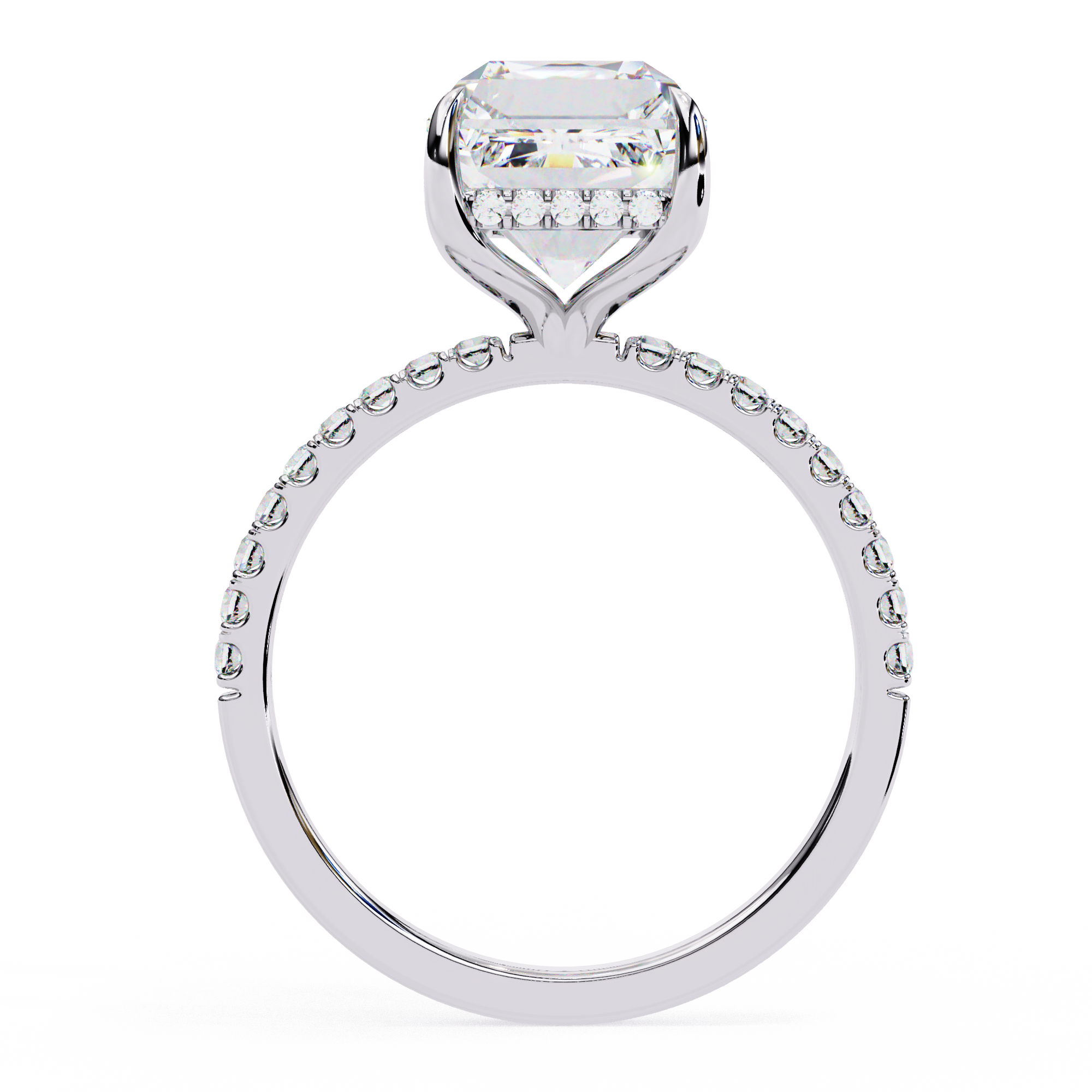 2.8 Carat Emerald Shape Lab Grown Diamond Classic Engagement Ring