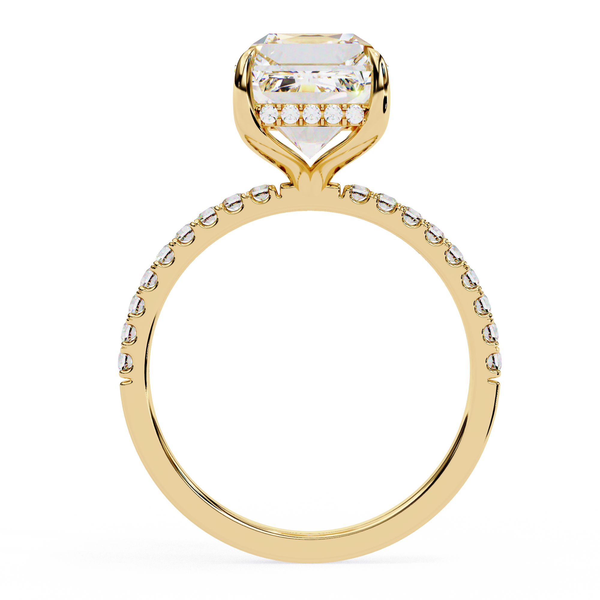 2.8 Carat Emerald Shape Lab Grown Diamond Classic Engagement Ring