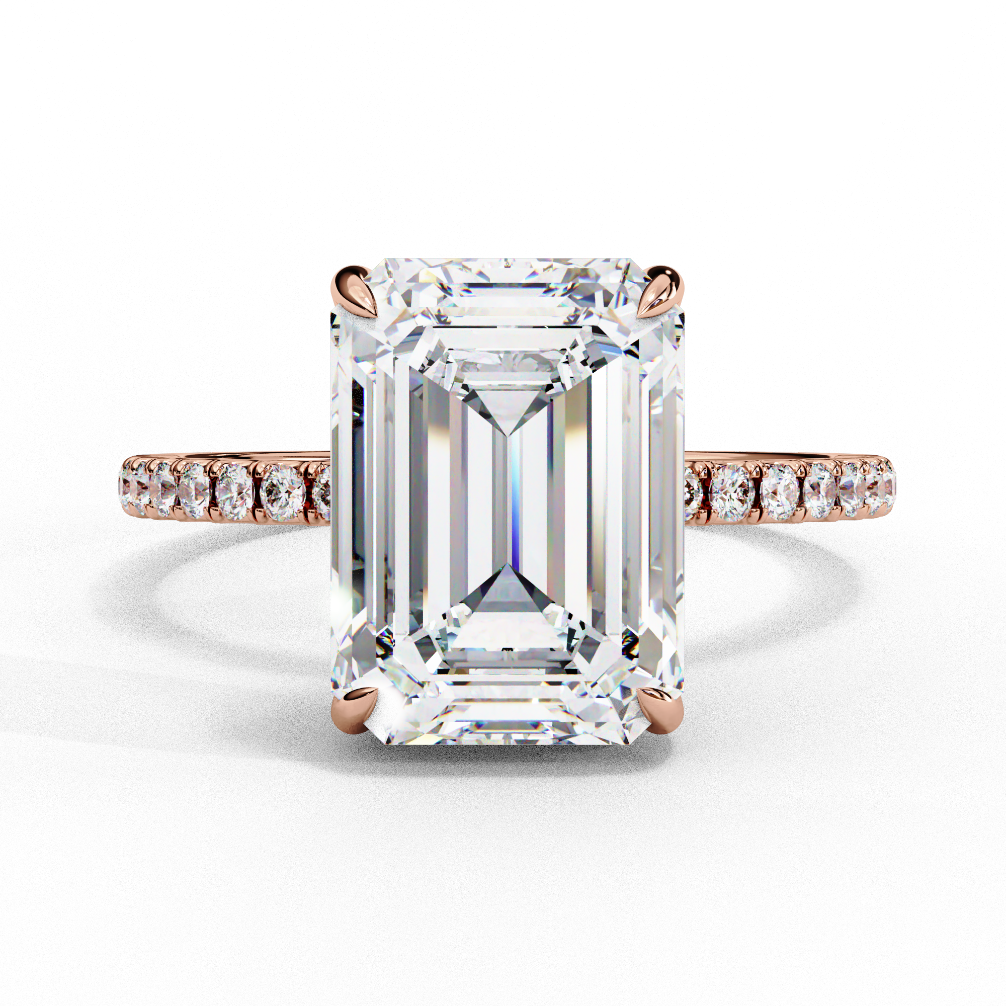 2.8 Carat Emerald Shape Lab Grown Diamond Classic Engagement Ring