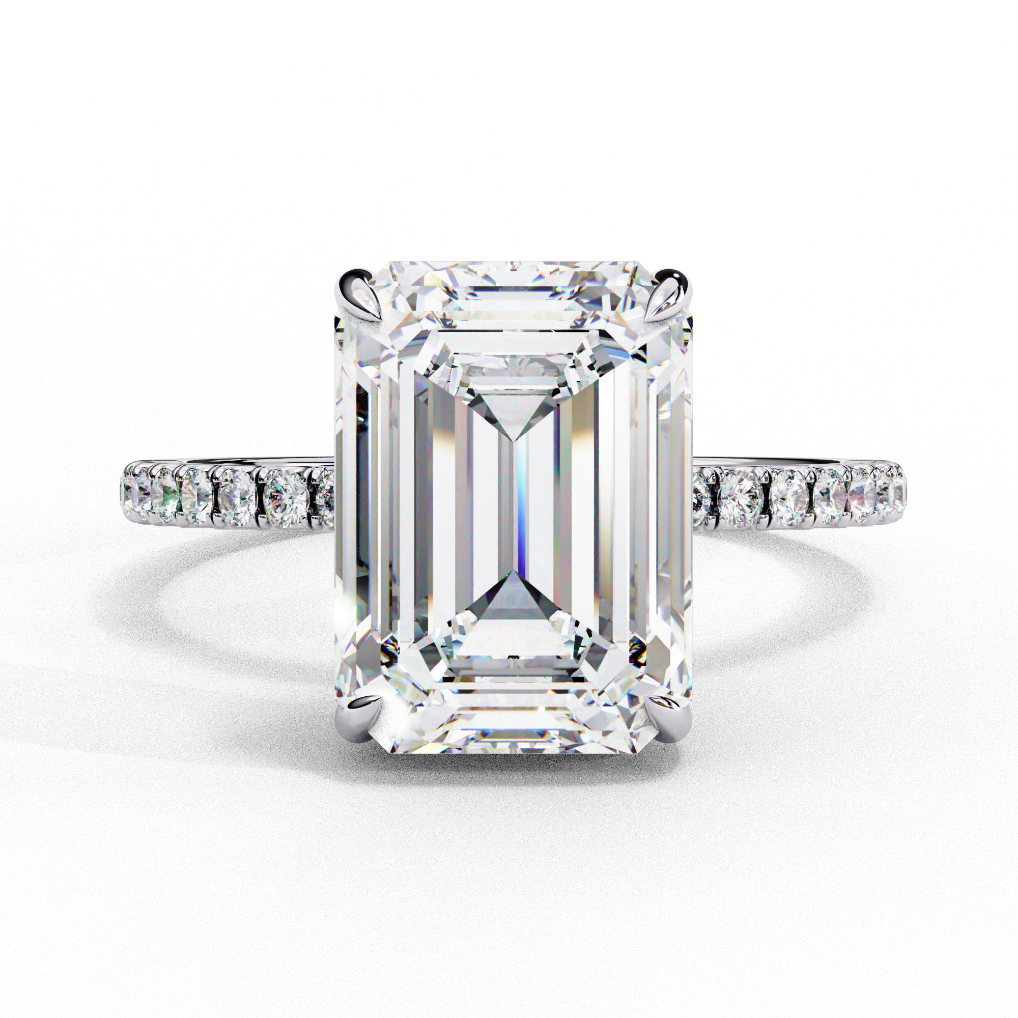2.8 Carat Emerald Shape Lab Grown Diamond Classic Engagement Ring