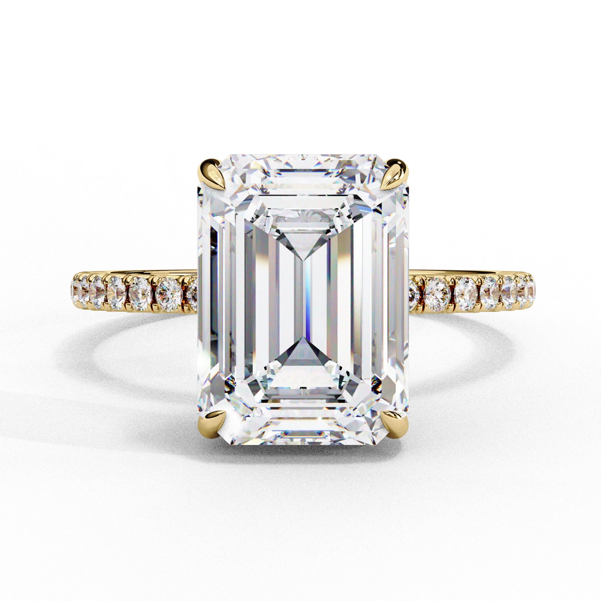 2.8 Carat Emerald Shape Lab Grown Diamond Classic Engagement Ring