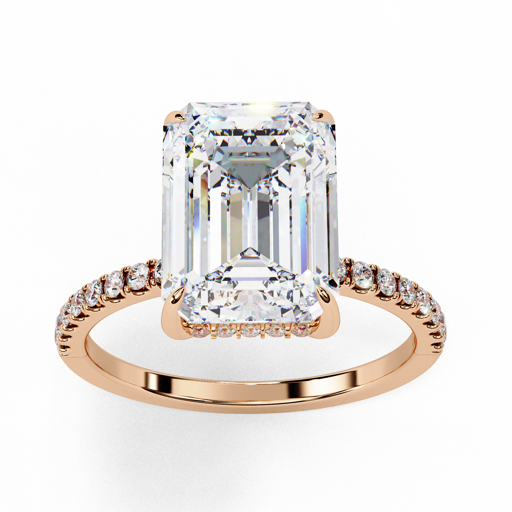 2.8 Carat Emerald Shape Lab Grown Diamond Classic Engagement Ring