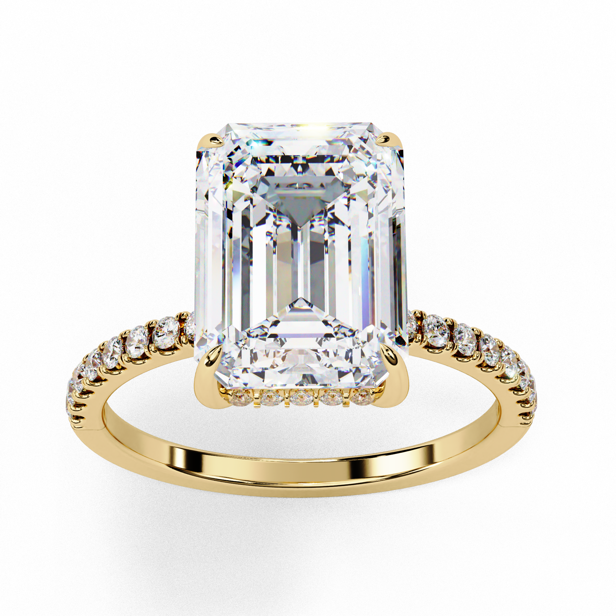 2.8 Carat Emerald Shape Lab Grown Diamond Classic Engagement Ring