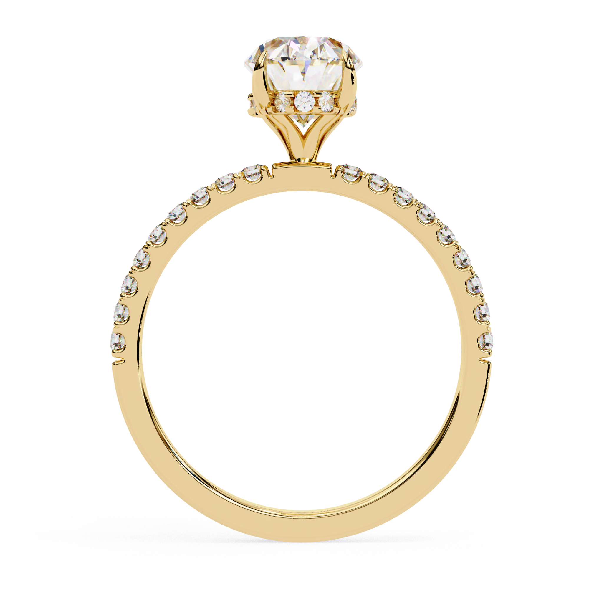 Elegant 1.43 Carat Oval & Round Lab Grown Diamond Engagement Ring